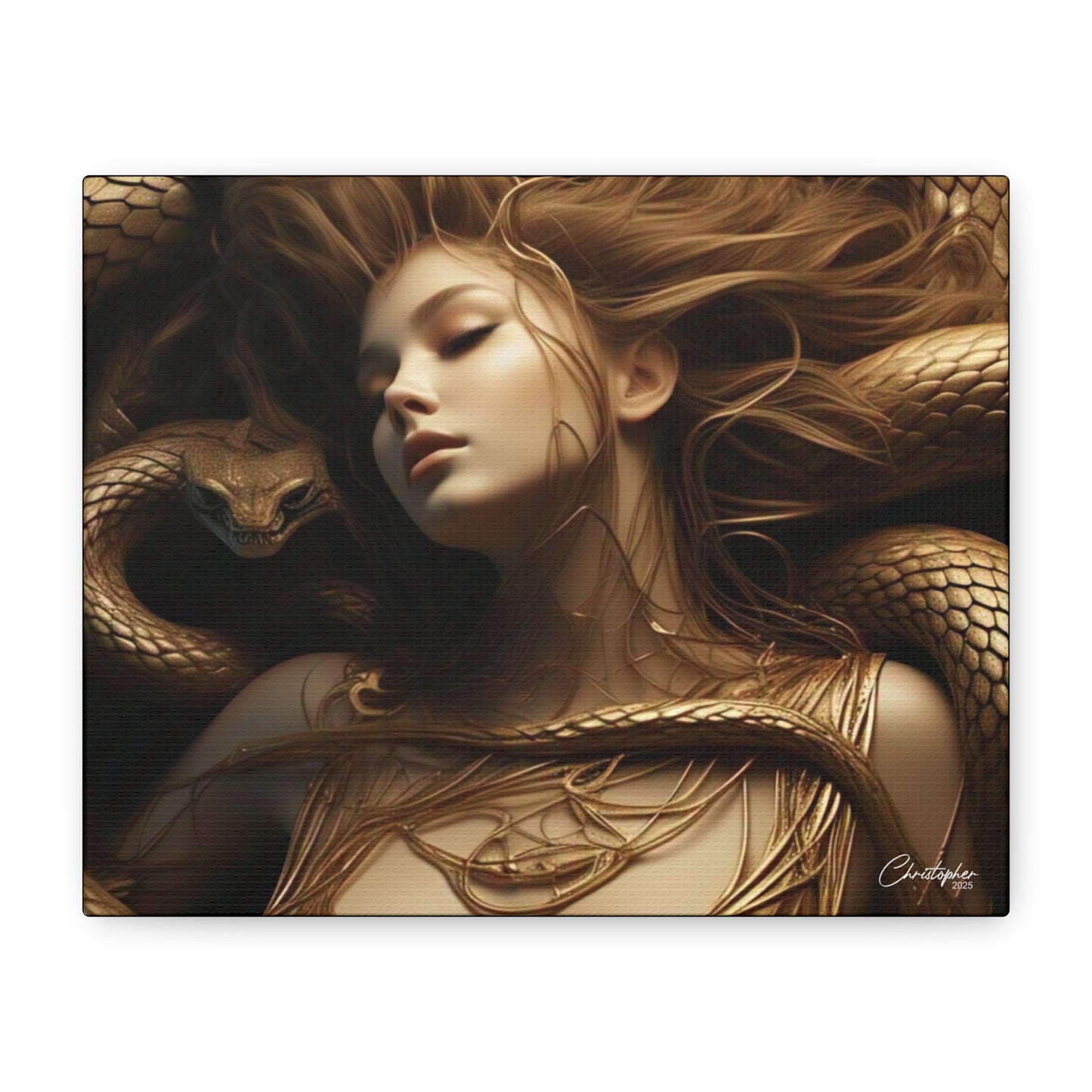Goddess of Serpents Canvas Art - Stretched Matte Wall Decor
