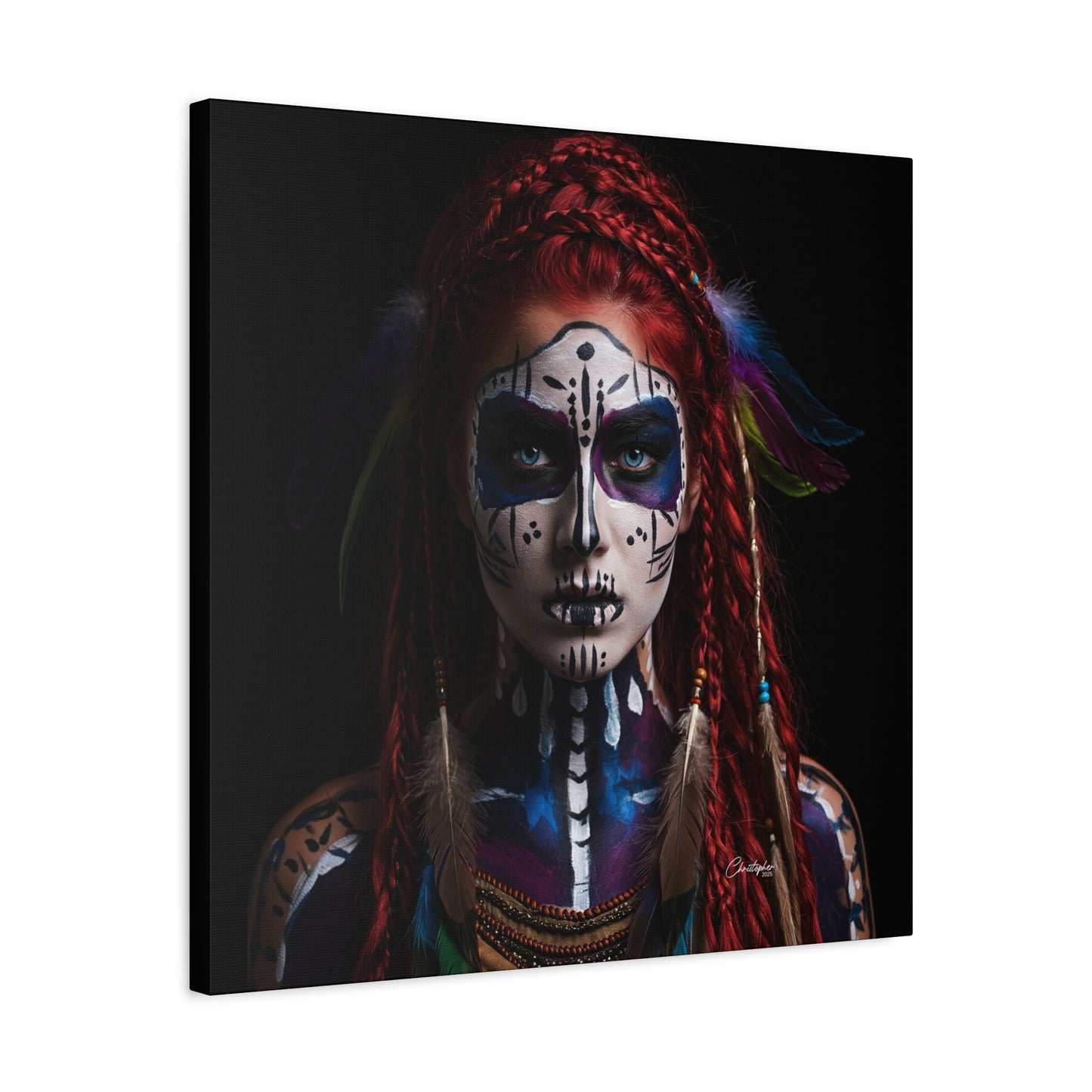 Colorful Tribal Art Canvas Print - Bohemian Home Decor