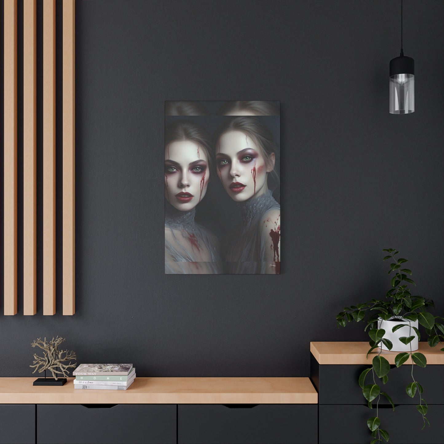 Spooky Art Canvas Print, Matte Canvas, Stretched Wall Decor, Gothic Home Decor, Halloween Art, Unique Gift