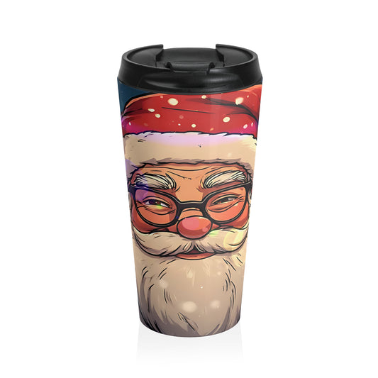 Festive Santa (christmas selfies) Stainless Steel Travel Mug