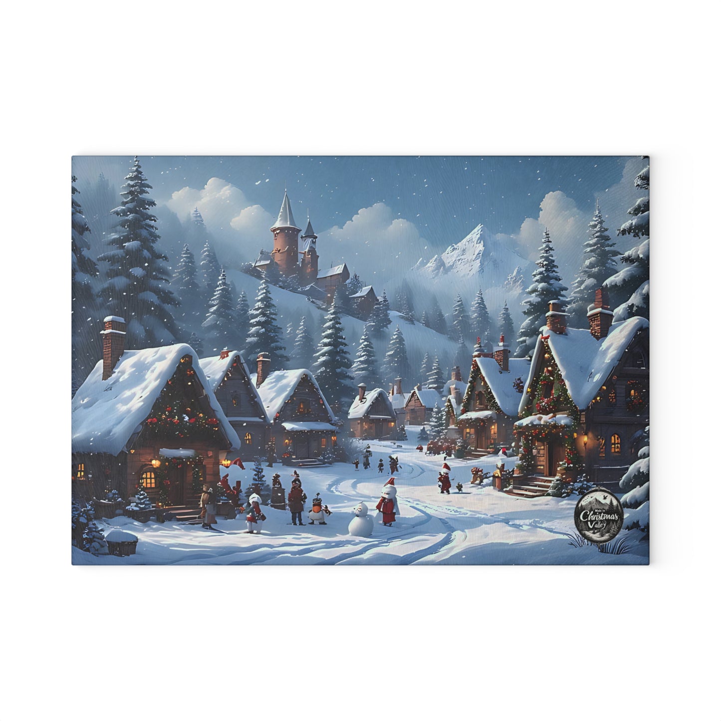 Winter Wonderland Glass Cutting Board, Holiday Kitchen Decor, Christmas Gift, Unique Cooking Accessory, Seasonal Home Style