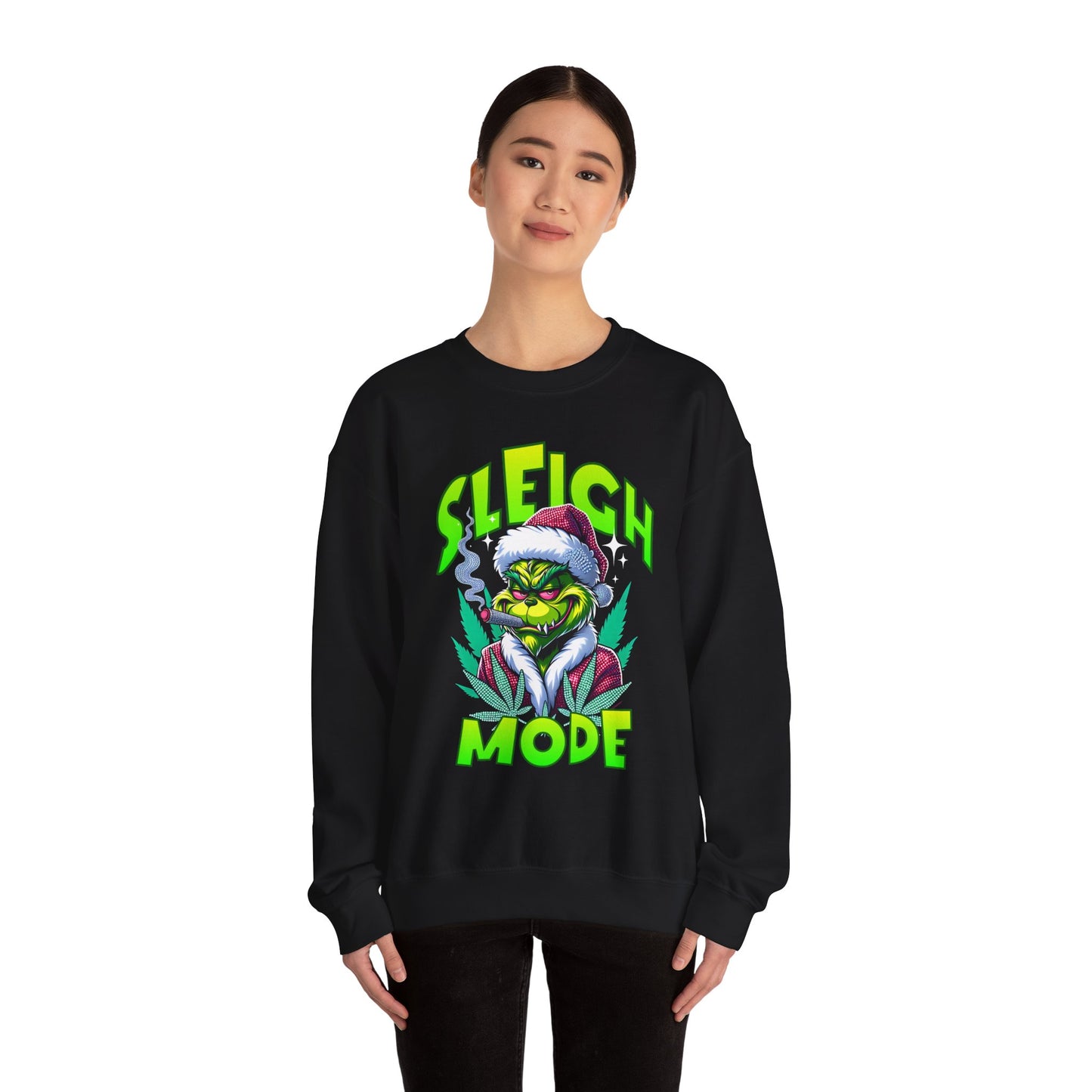 Sweatshirt — "Sleigh Mode" Grinch Holiday Crewneck