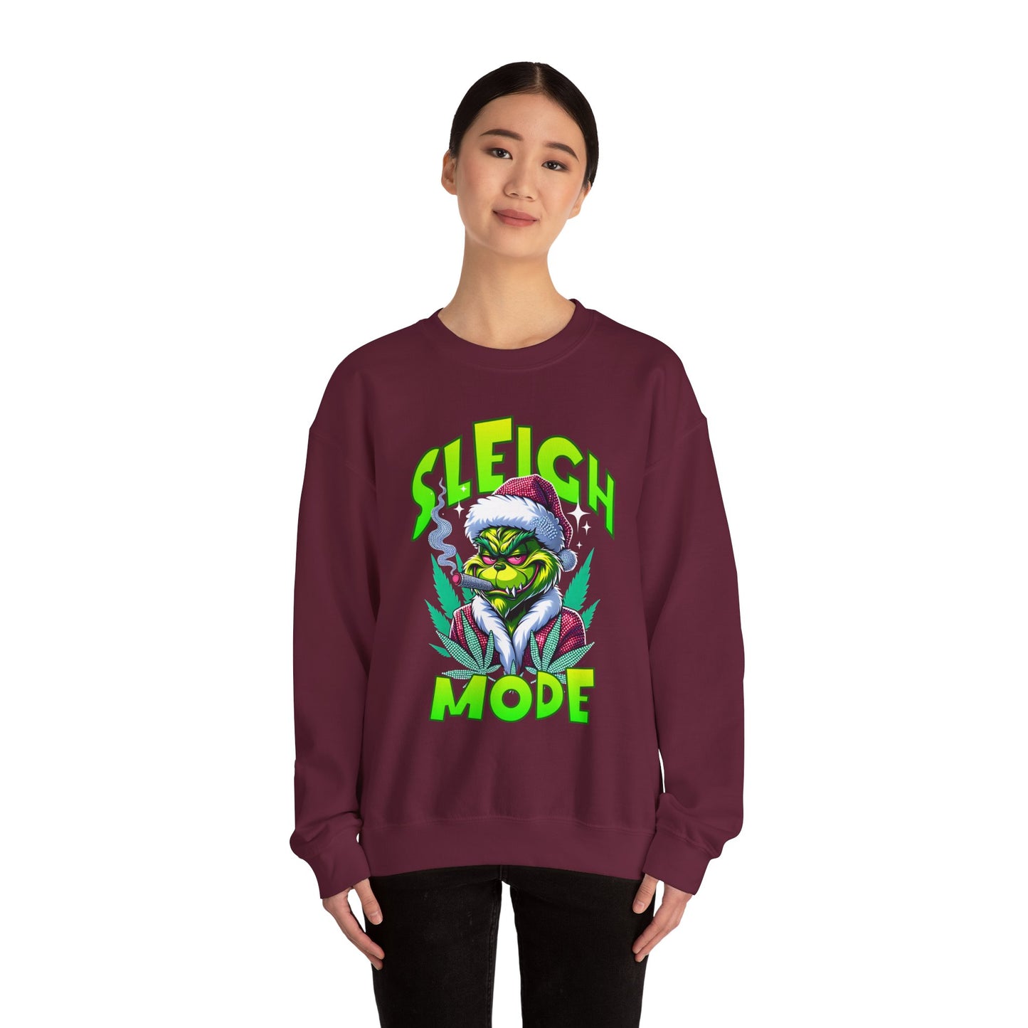 Sweatshirt — "Sleigh Mode" Grinch Holiday Crewneck