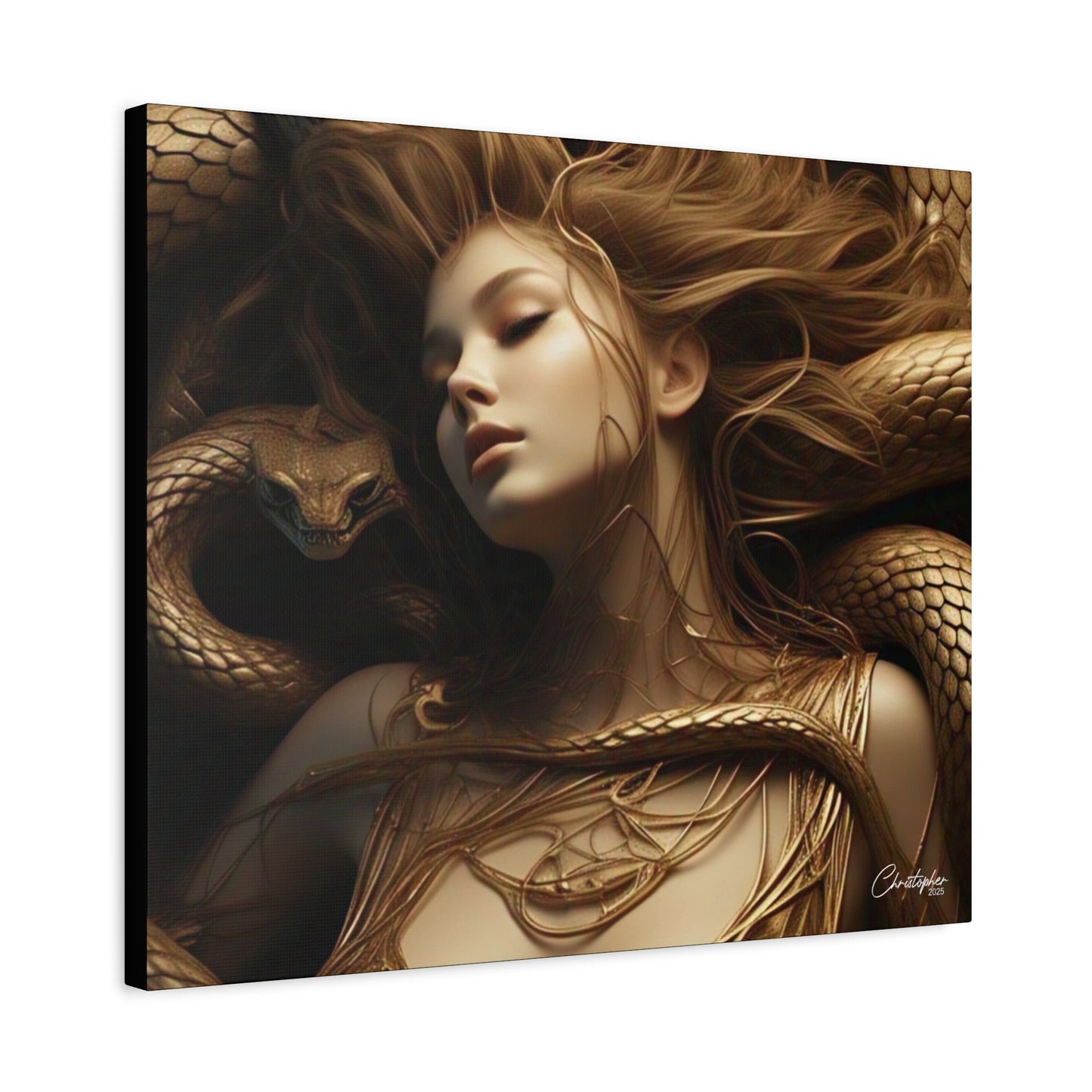 Goddess of Serpents Canvas Art - Stretched Matte Wall Decor