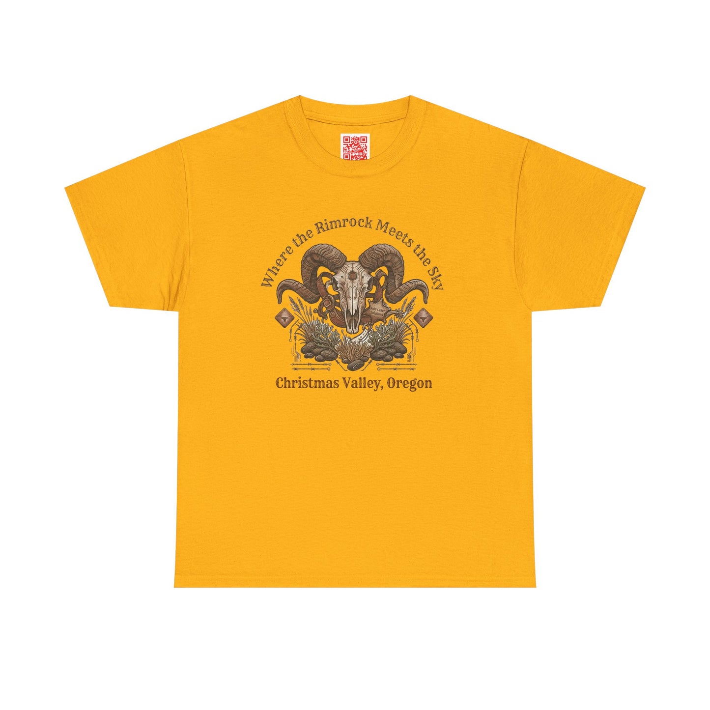 Ram Skull Graphic Tee Double Sided — 'Chestnut Valley, Oregon' Vintage Occult Shirt