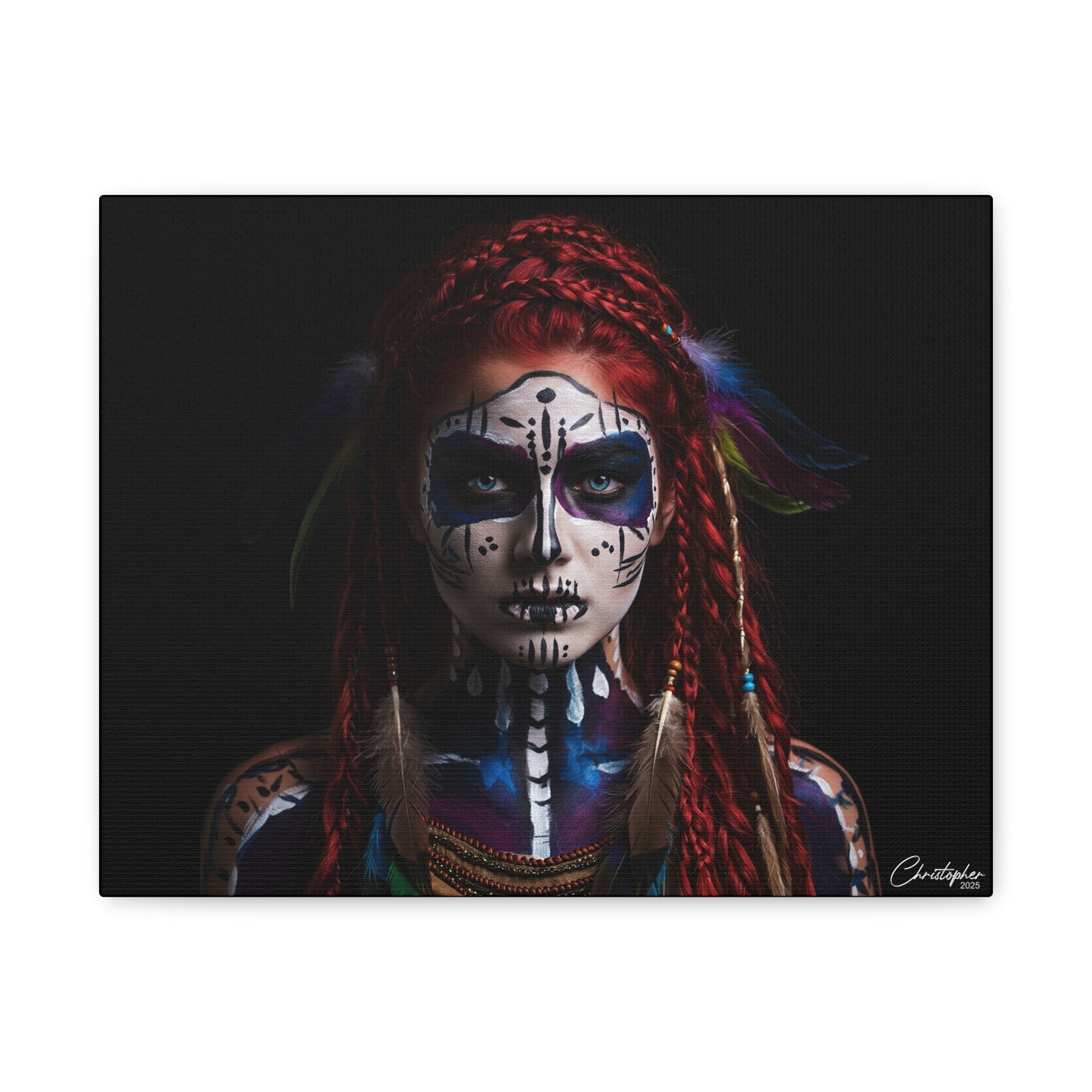 Colorful Tribal Art Canvas Print - Bohemian Home Decor