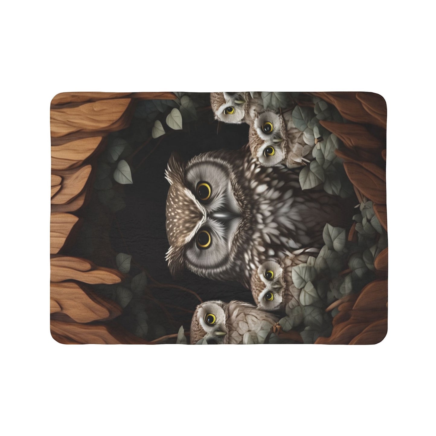 Cozy Owl Fleece Sherpa Blanket - Perfect Gift for Nature Lovers, Kids, and Cozy Nights, Halloween Decor, Animal Lovers, Home Accent