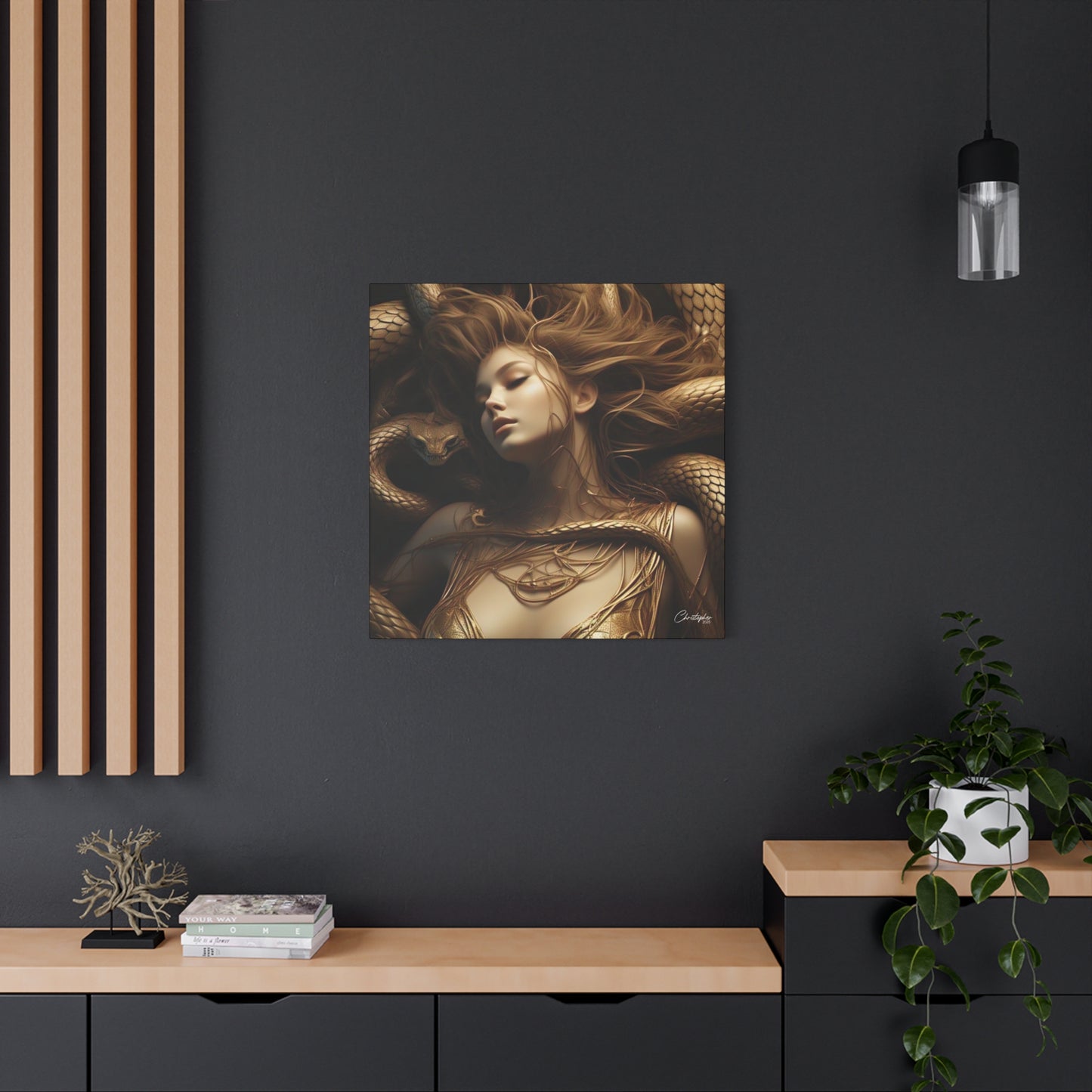 Goddess of Serpents Canvas Art - Stretched Matte Wall Decor