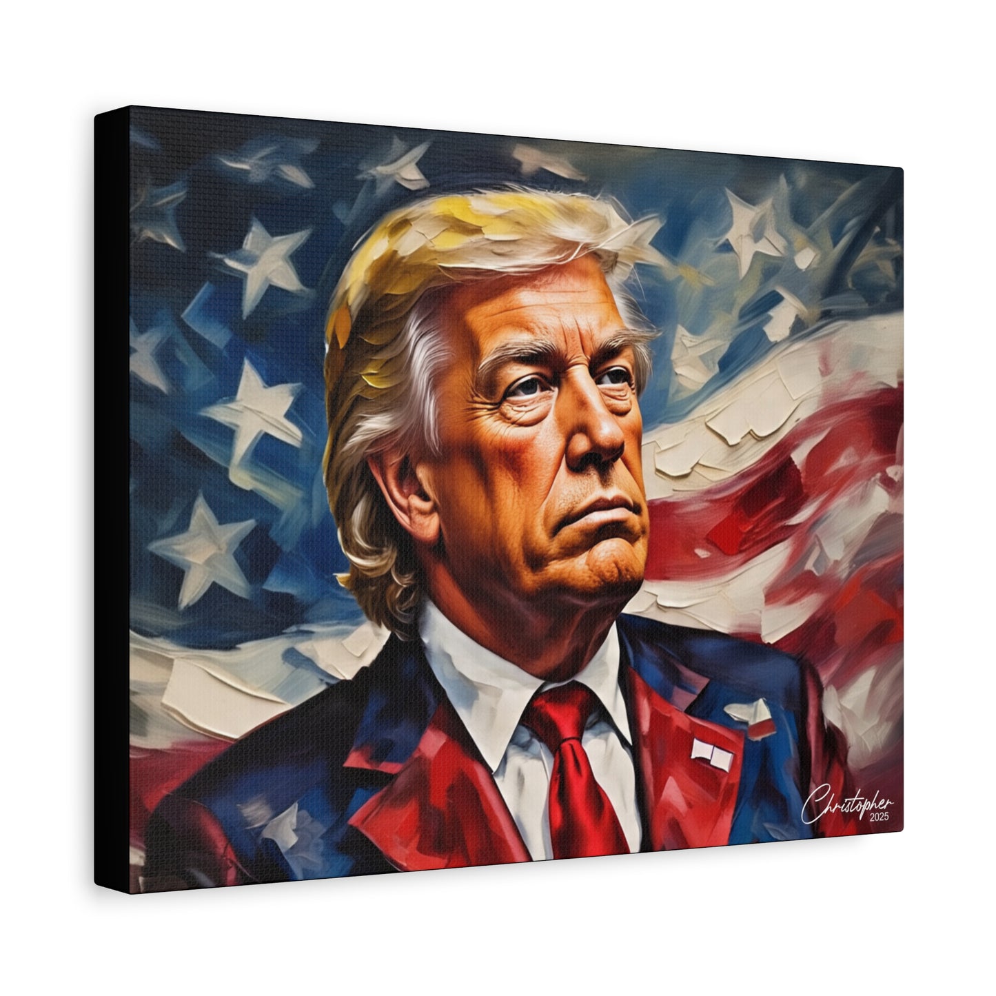 Patriotic Canvas Art, Stretched Wall Decor, Home Office, Gifts for Republicans, Political Enthusiasts, Americana Artwork