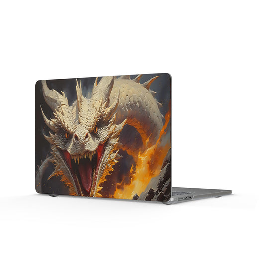 Dragon Fire Matte MacBook Case — White Dragon Laptop Skin