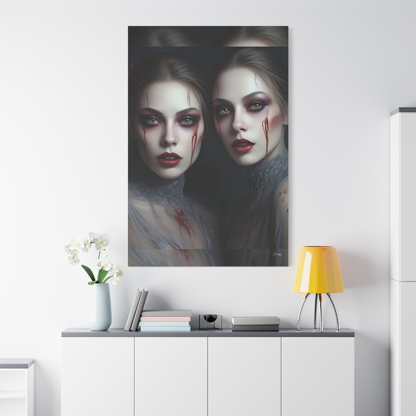 Spooky Art Canvas Print, Matte Canvas, Stretched Wall Decor, Gothic Home Decor, Halloween Art, Unique Gift