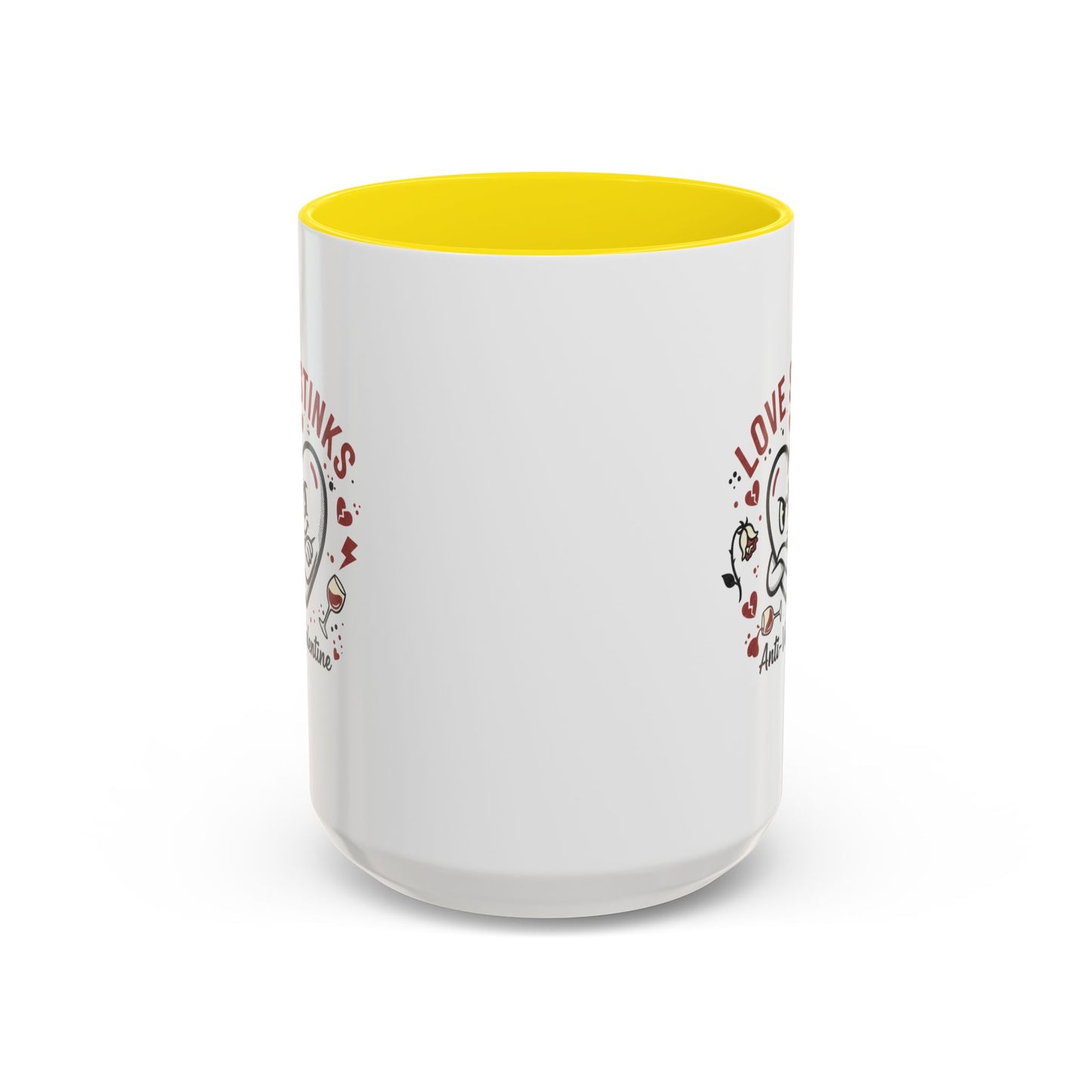 Coffee Mug — "Love Stinks" Anti-Valentine Heart Accent Mug (11/15oz)