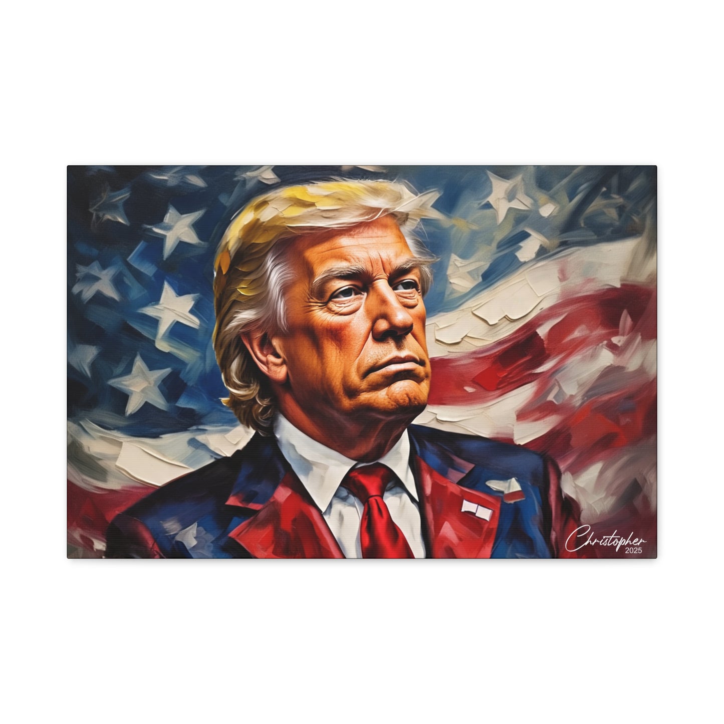 Patriotic Canvas Art, Stretched Wall Decor, Home Office, Gifts for Republicans, Political Enthusiasts, Americana Artwork