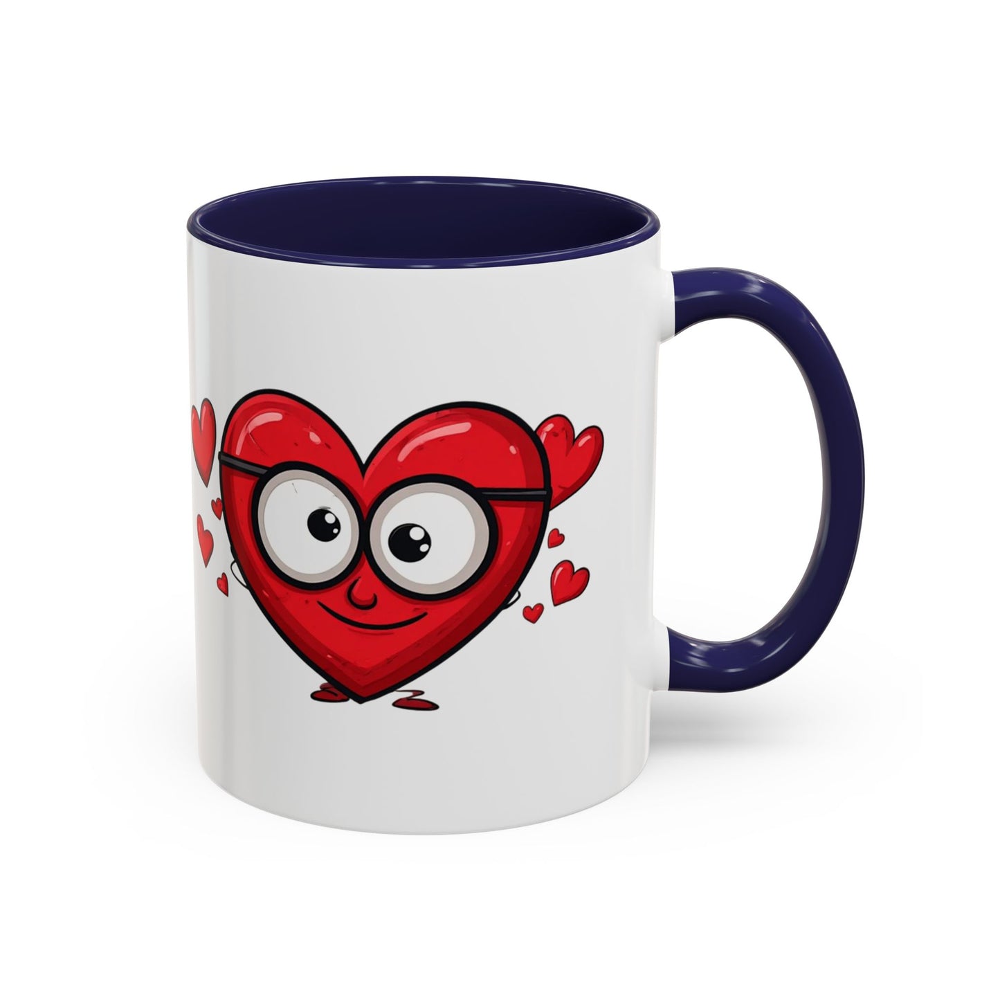 Cute Cartoon Heart Coffee Mug — Valentine Love Accent Mug (11/15oz)
