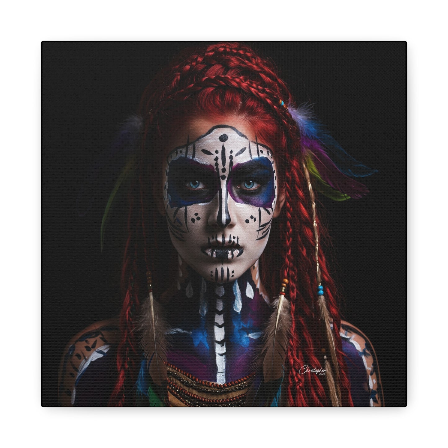 Colorful Tribal Art Canvas Print - Bohemian Home Decor