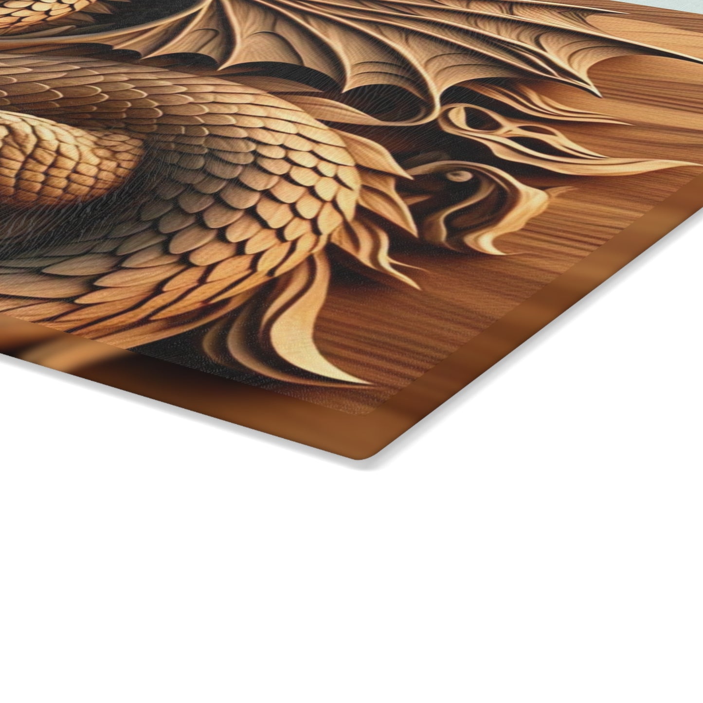 Handcrafted Dragon Glass Cutting Board, Kitchen Decor, Unique Gift for Chefs, Dragon Lover's Gift, Culinary Art