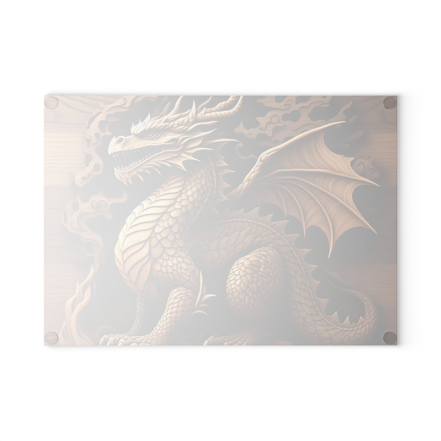 Dragon Design Glass Cutting Board | Unique Kitchen Decor, Gift for Chef, Fantasy Cooking Gift, Fantasy Home Decor, Kitchen Gadget