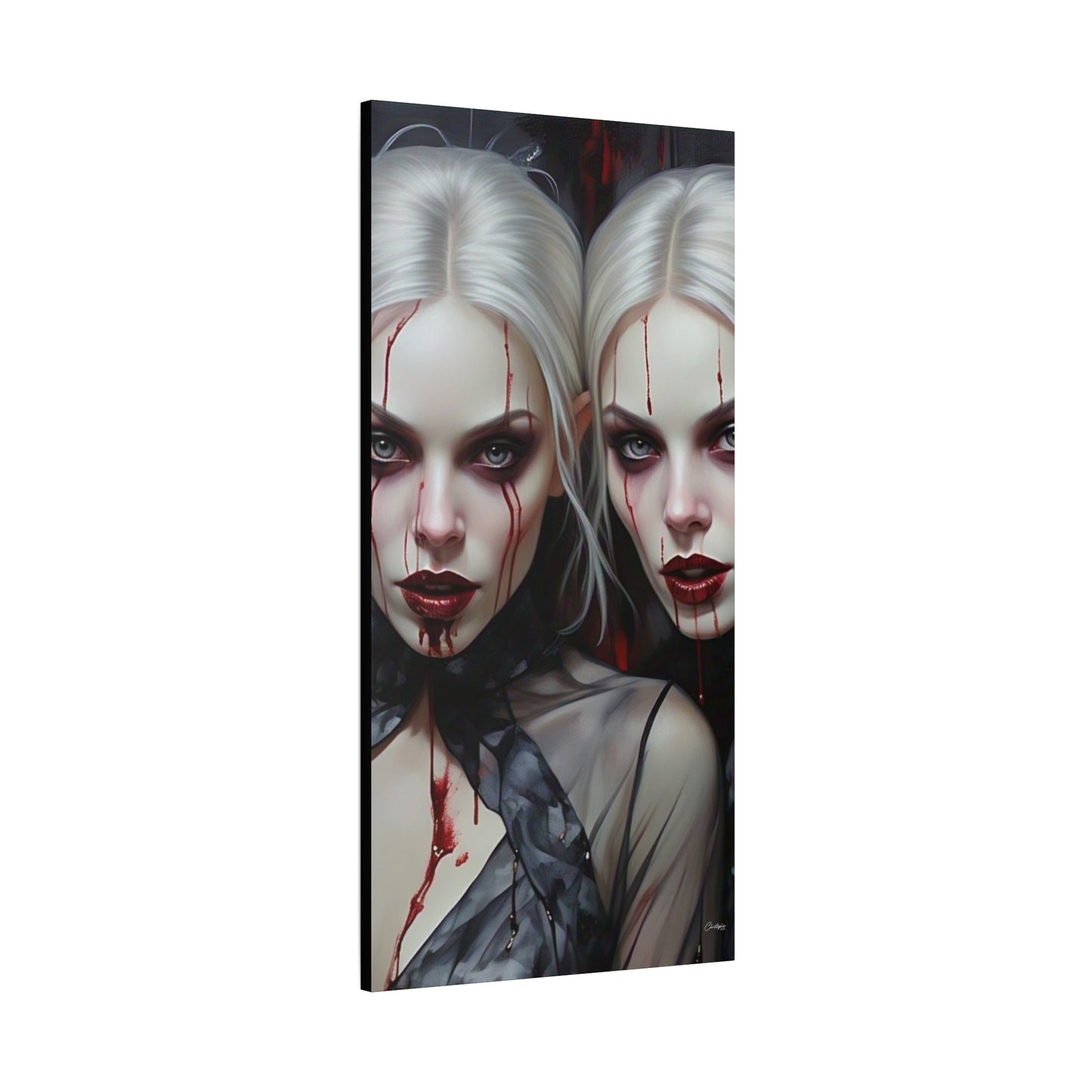 Gothic Canvas Art Print, Dark Fantasy Wall Decor, Horror Art, Halloween Home Decor, Vampire Artwork, Unique Gift for Spooky Season