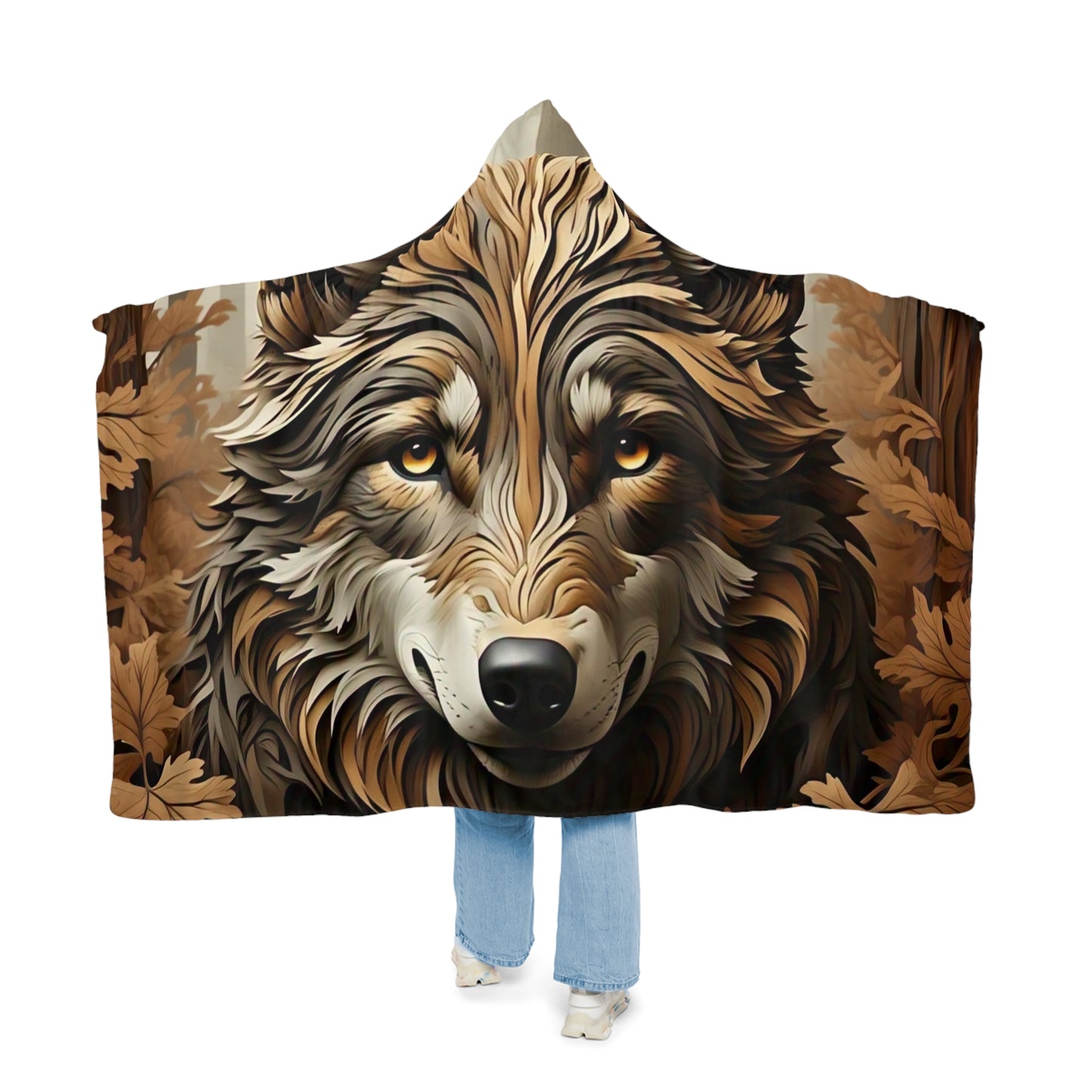 Cozy Wolf Snuggle Blanket, Warm Throw for Camping, Home Decor, Gifts for Nature Lovers, Fall Collectibles, Boho Style Blanket