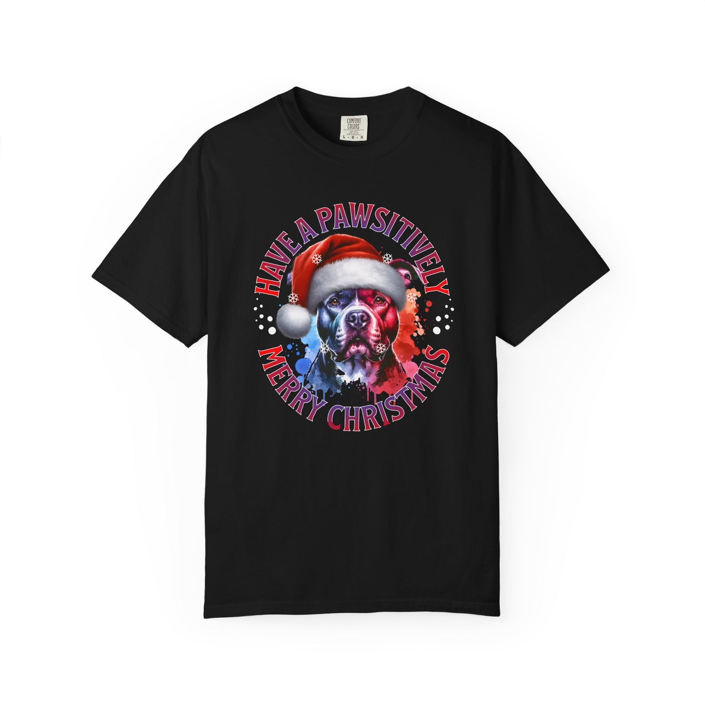 Have a Pawsitively Merry Christmas Pit Bull T-Shirt — Santa Dog Holiday Tee