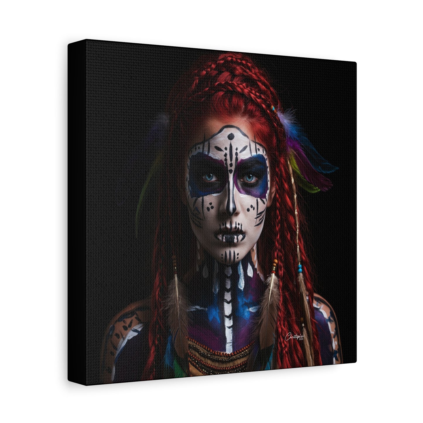 Colorful Tribal Art Canvas Print - Bohemian Home Decor