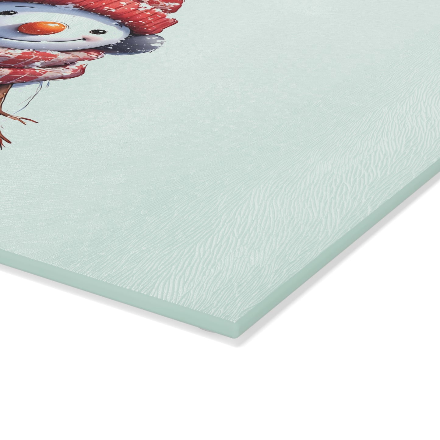 Winter Snowman Glass Cutting Board — Festive Holiday Kitchen Decor