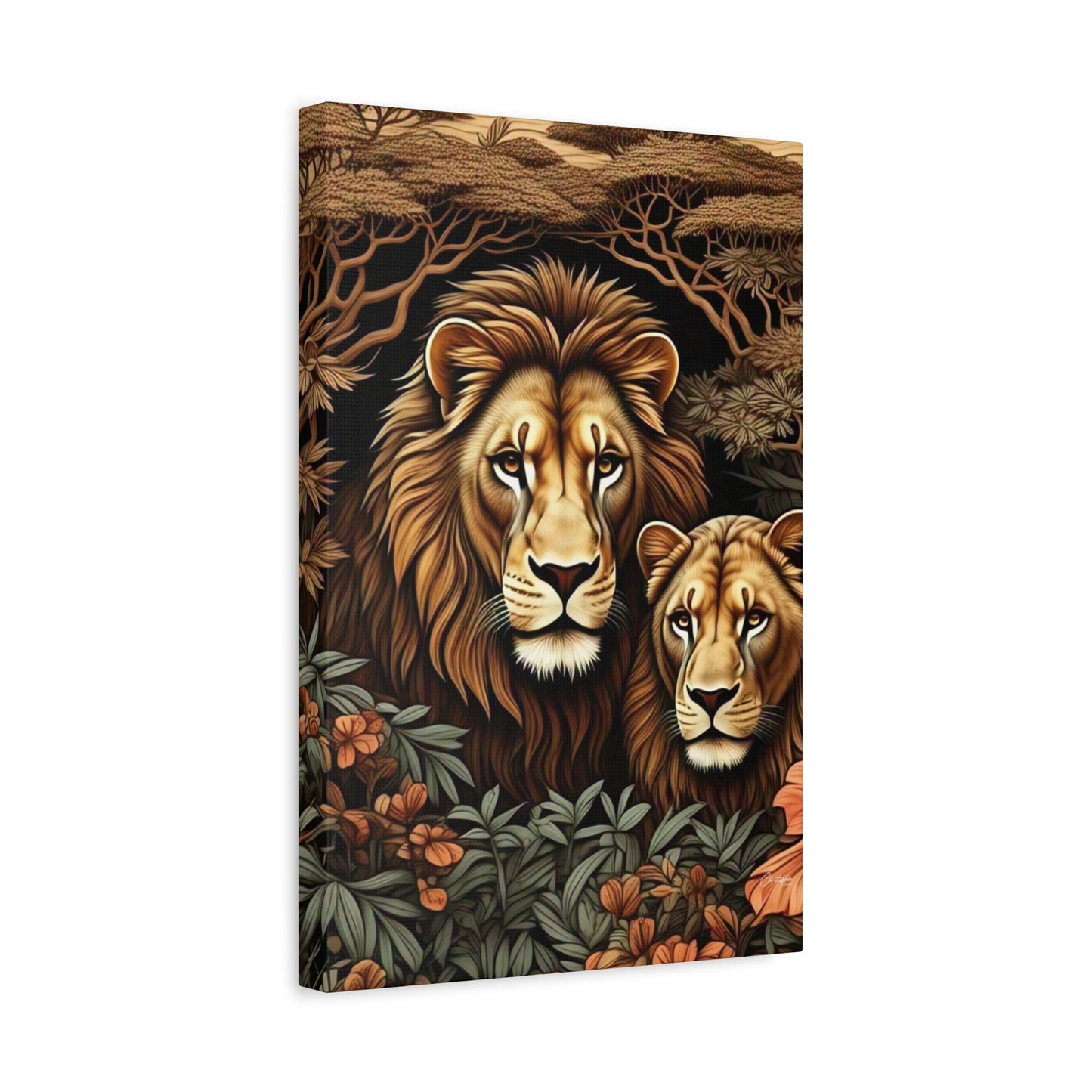 Majestic Lion Family Canvas Wall Art, Animal Lovers Decor, Wildlife Home Accent, Gift for Nature Enthusiasts, Meaningful Family Art