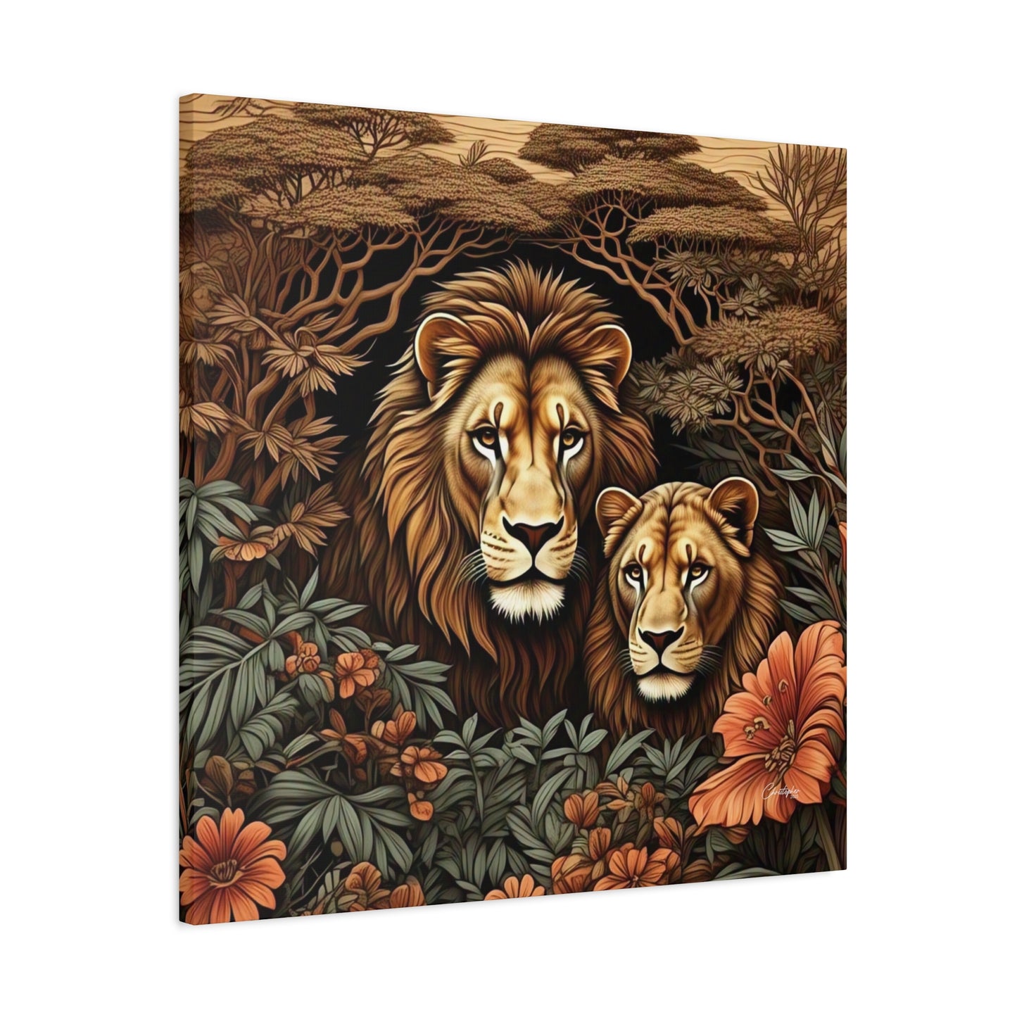 Majestic Lion Family Canvas Wall Art, Animal Lovers Decor, Wildlife Home Accent, Gift for Nature Enthusiasts, Meaningful Family Art