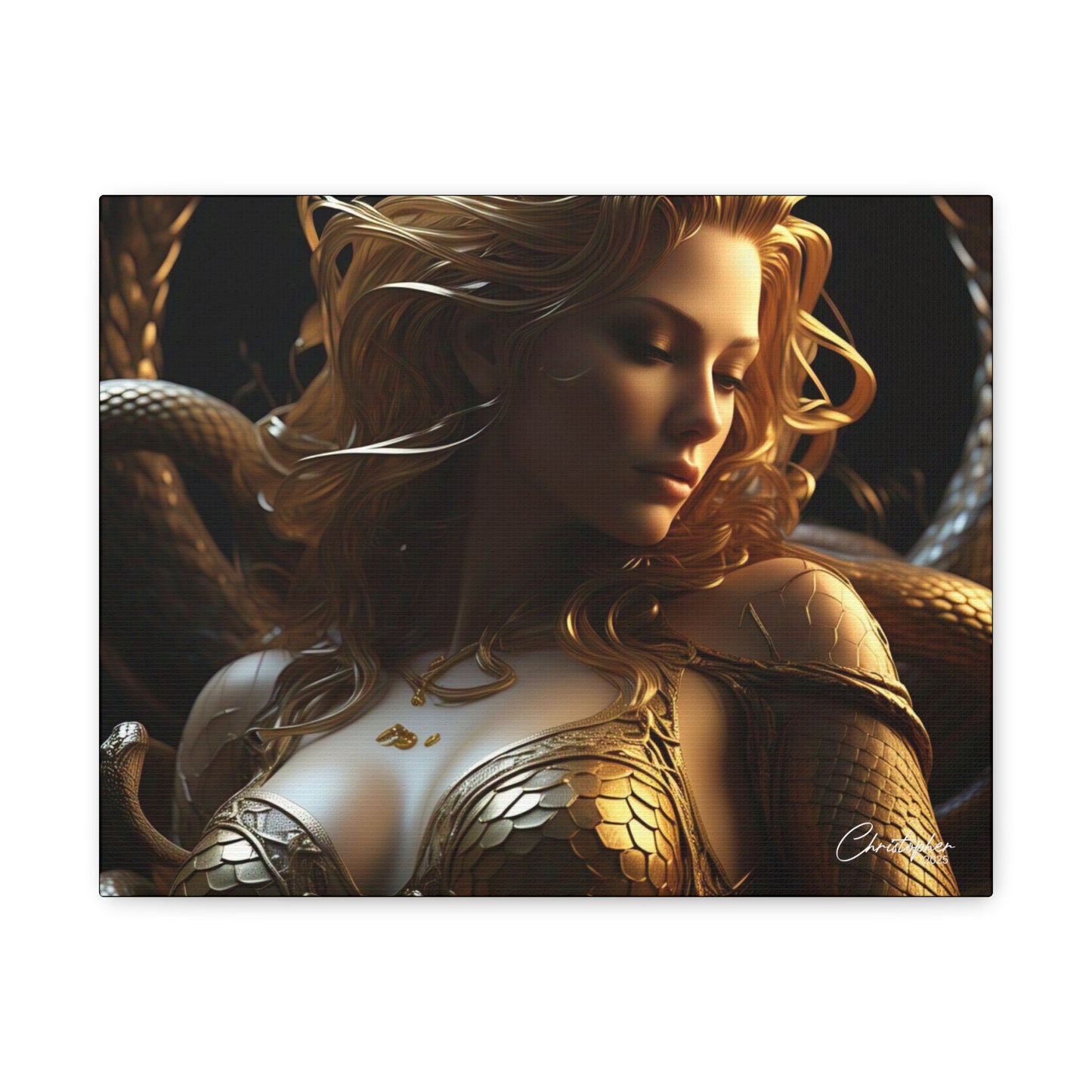 Fantasy Art Canvas Print - Serpent Goddess Home Decor