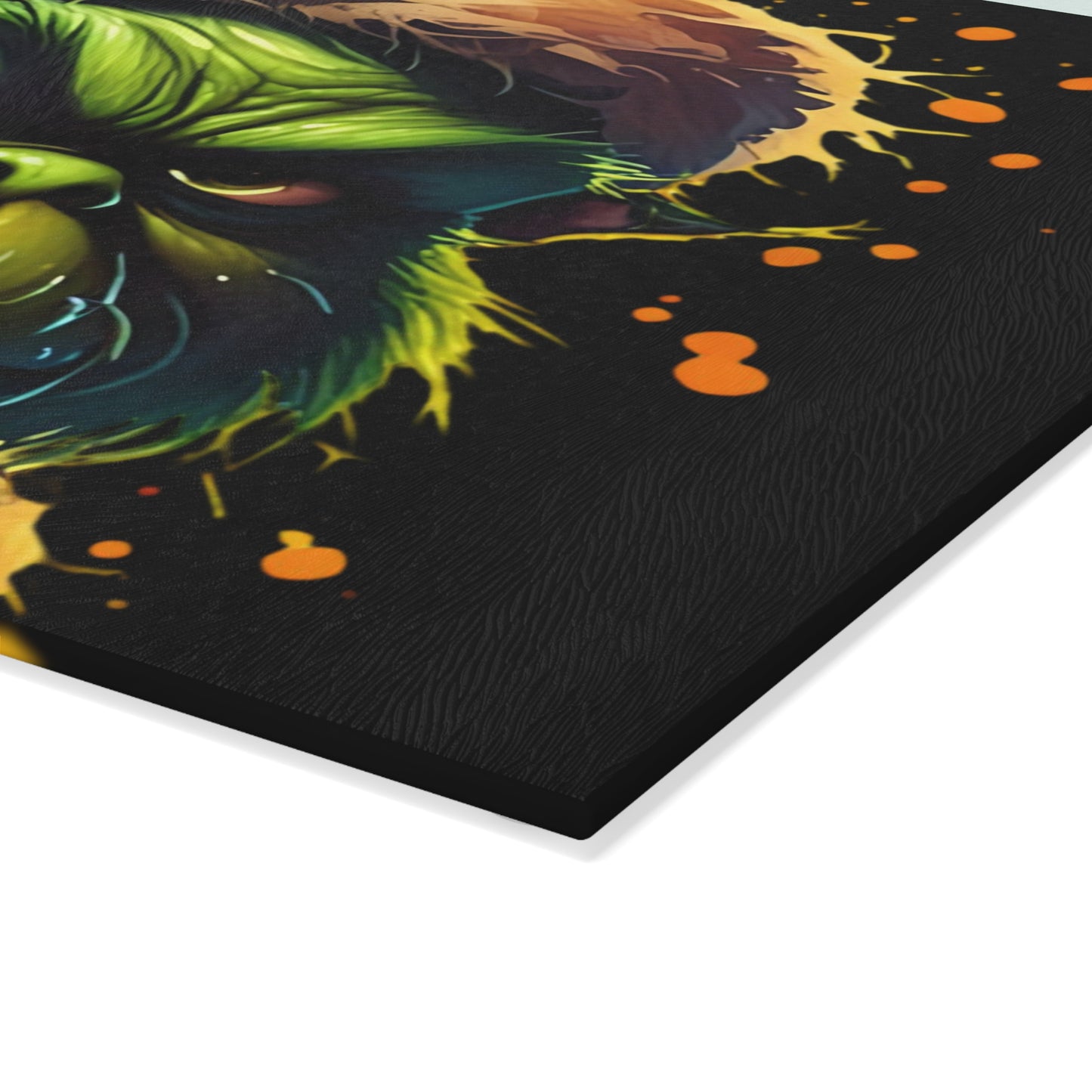 Glass Cutting Board — Grinch Face Christmas Kitchen Decor