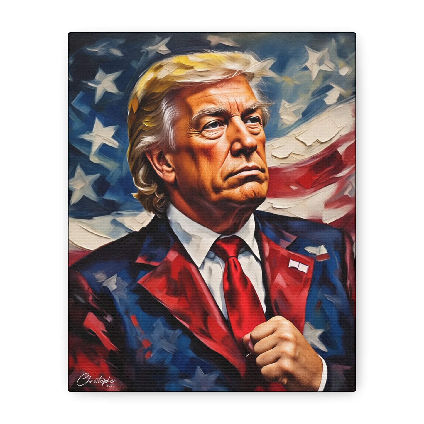 Patriotic Canvas Art, Stretched Wall Decor, Home Office, Gifts for Republicans, Political Enthusiasts, Americana Artwork