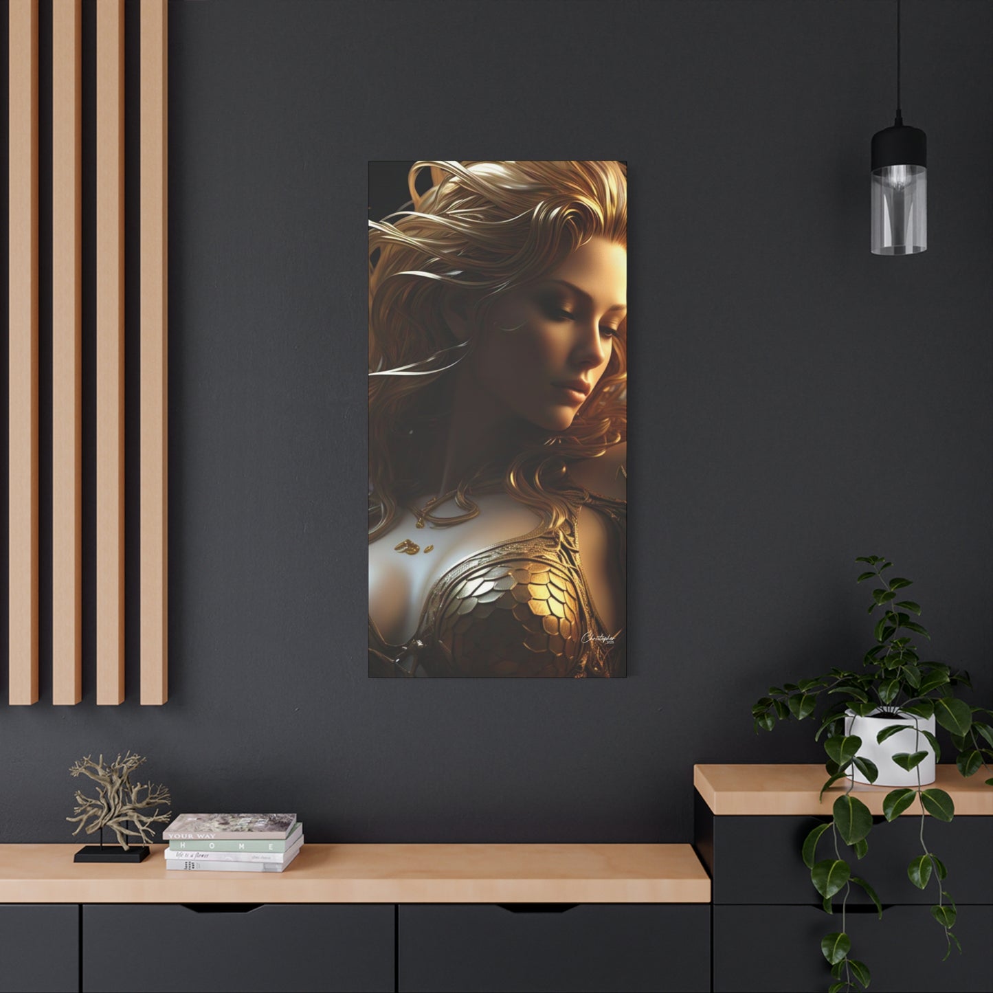 Fantasy Art Canvas Print - Serpent Goddess Home Decor