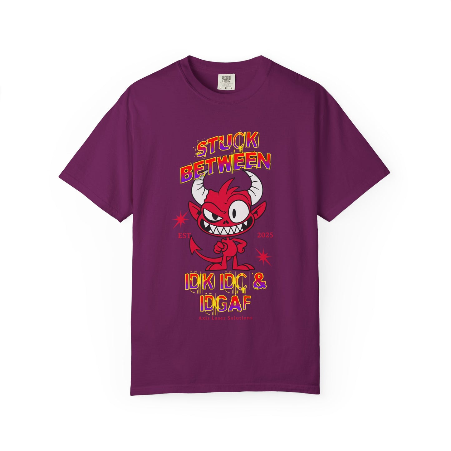 Vivid Graphic Tee with Playful Devil Design, Unisex Casual T-shirt, Perfect for Halloween & Fun Events, Gift for Friends, Trendy Streetwear
