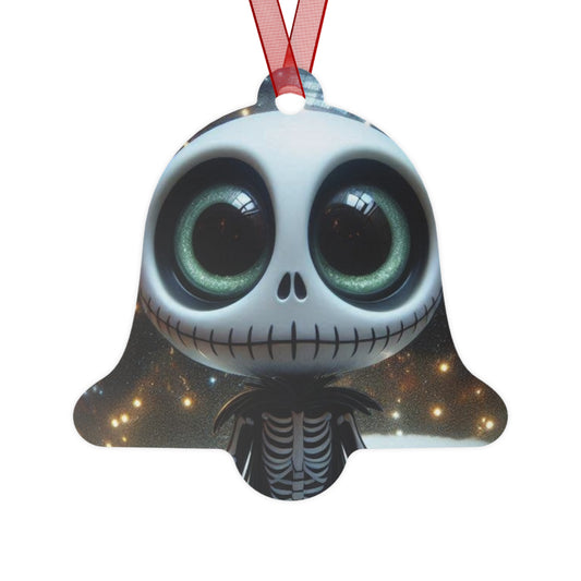 Cute Skeleton Bell Metal Ornament — Spooky Holiday Decoration