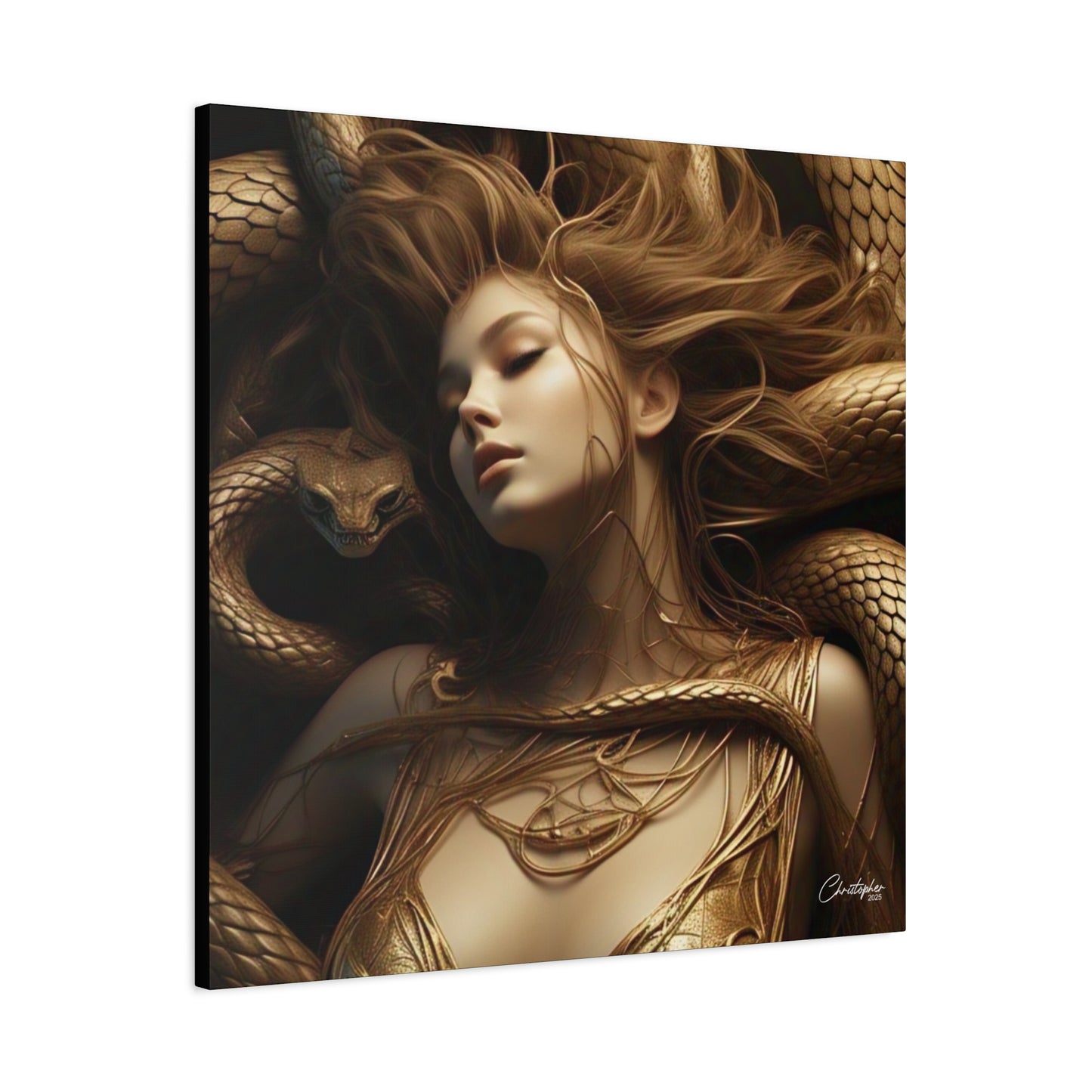 Goddess of Serpents Canvas Art - Stretched Matte Wall Decor