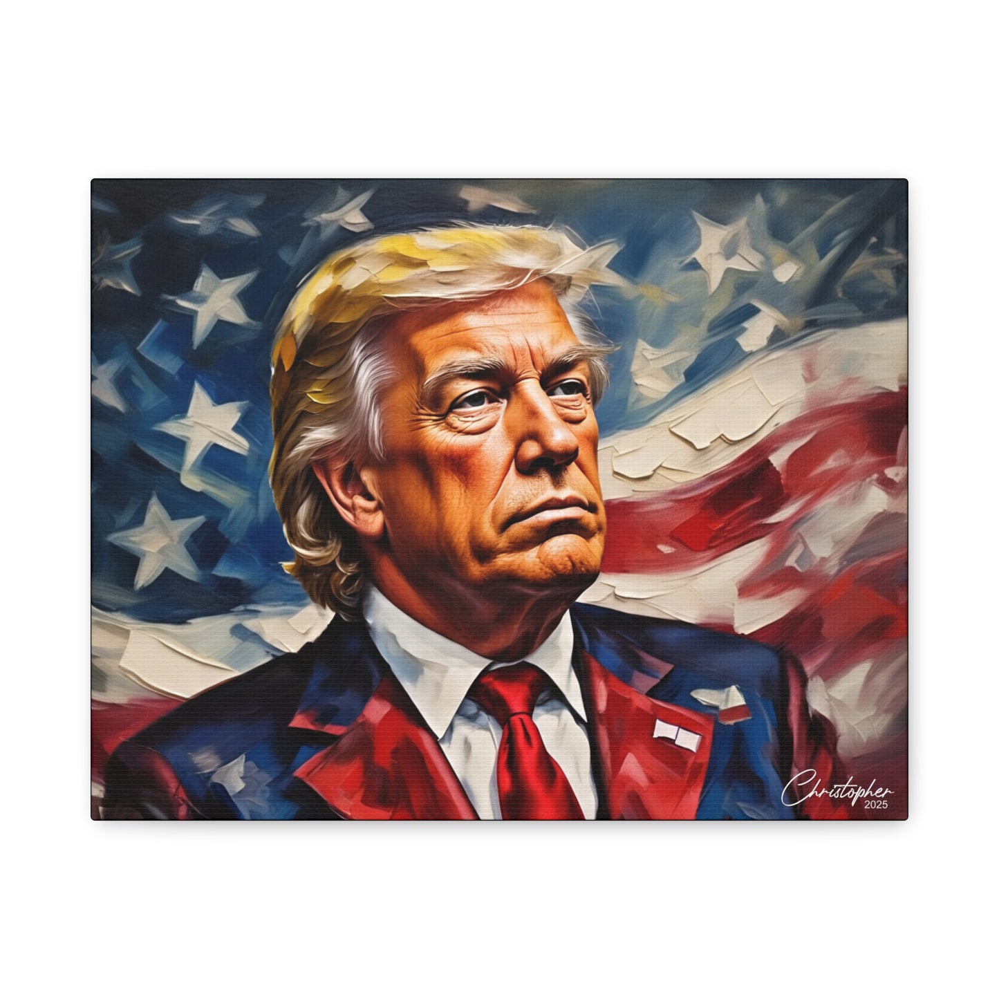 Patriotic Canvas Art, Stretched Wall Decor, Home Office, Gifts for Republicans, Political Enthusiasts, Americana Artwork