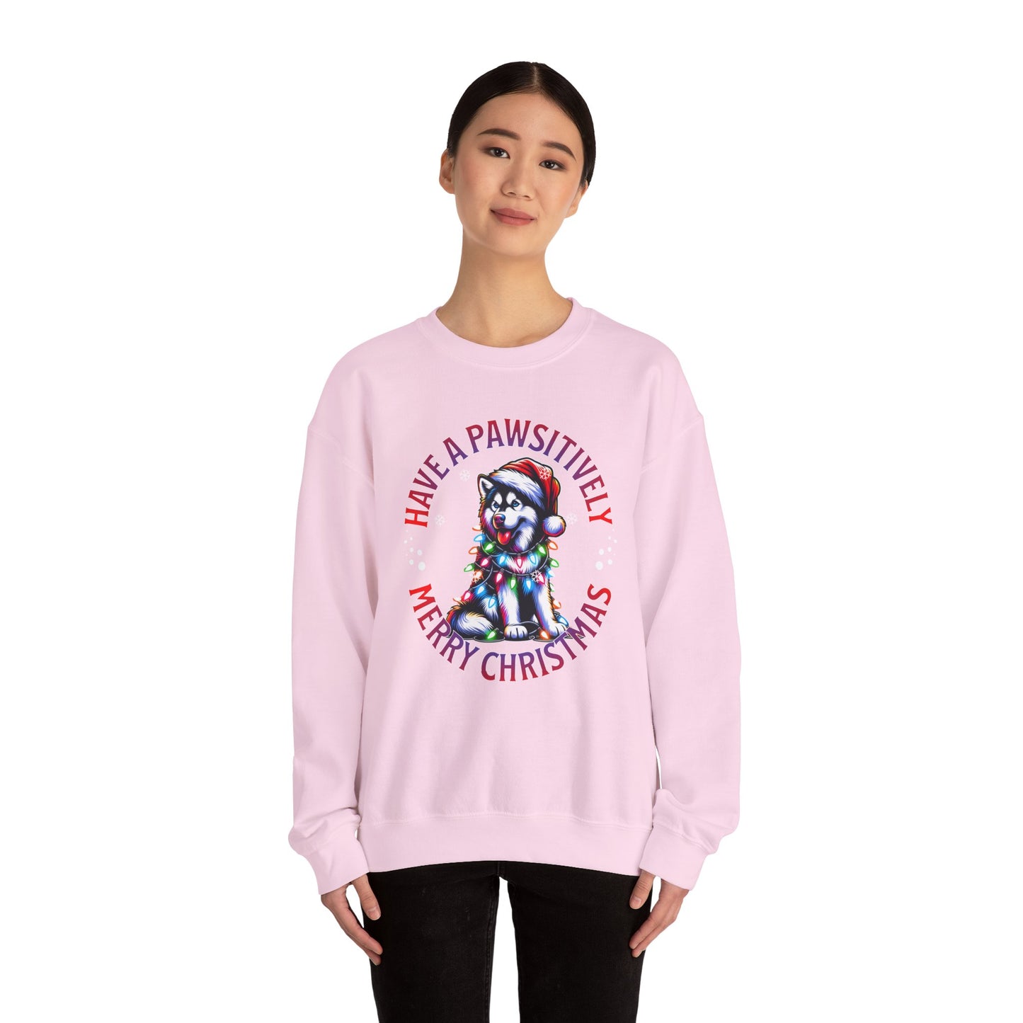 Christmas Puppy Sweatshirt — "Have a Pawsitively Merry Christmas" Holiday Crewneck