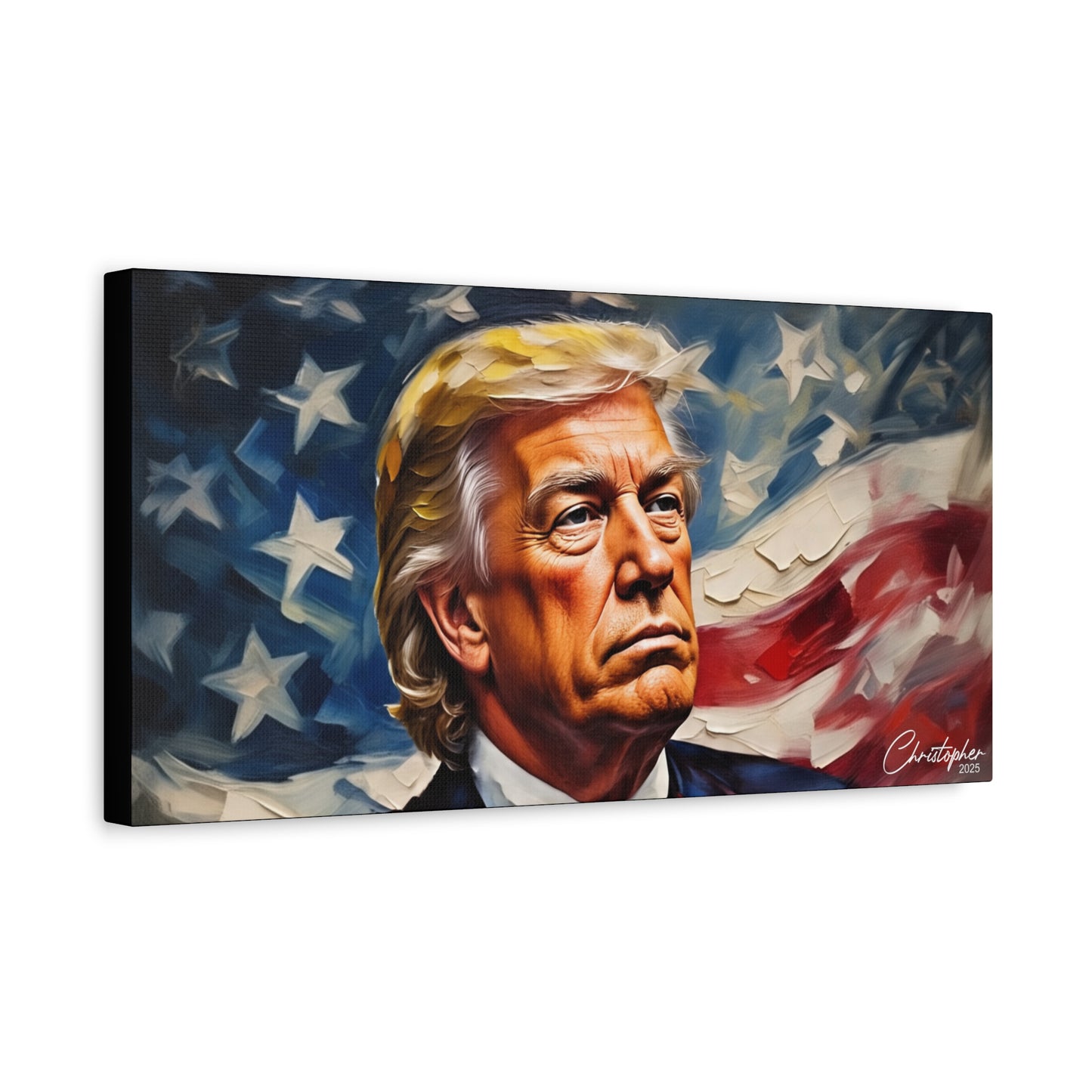 Patriotic Canvas Art, Stretched Wall Decor, Home Office, Gifts for Republicans, Political Enthusiasts, Americana Artwork