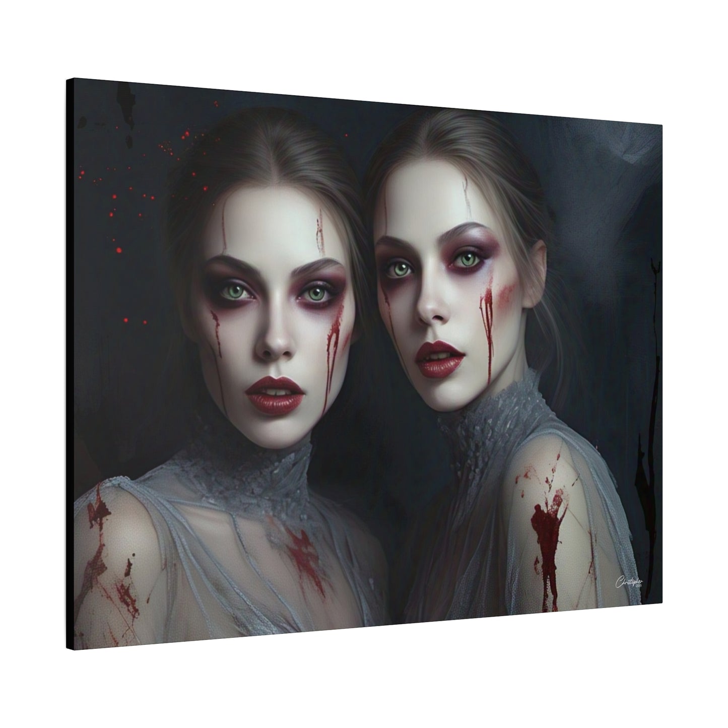 Spooky Art Canvas Print, Matte Canvas, Stretched Wall Decor, Gothic Home Decor, Halloween Art, Unique Gift