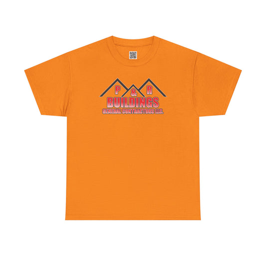 P&R BUILDINGS Logo Tee — Built Kings Contractor T‑Shirt (Phone & License Info on Back)