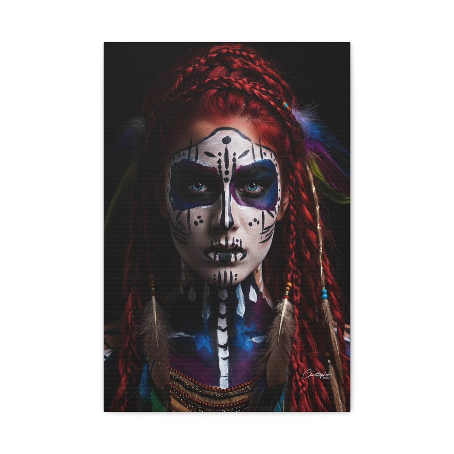 Colorful Tribal Art Canvas Print - Bohemian Home Decor