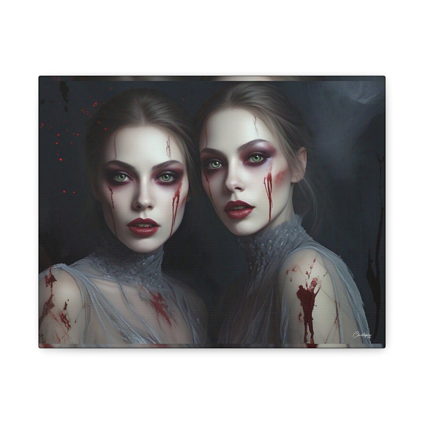 Spooky Art Canvas Print, Matte Canvas, Stretched Wall Decor, Gothic Home Decor, Halloween Art, Unique Gift