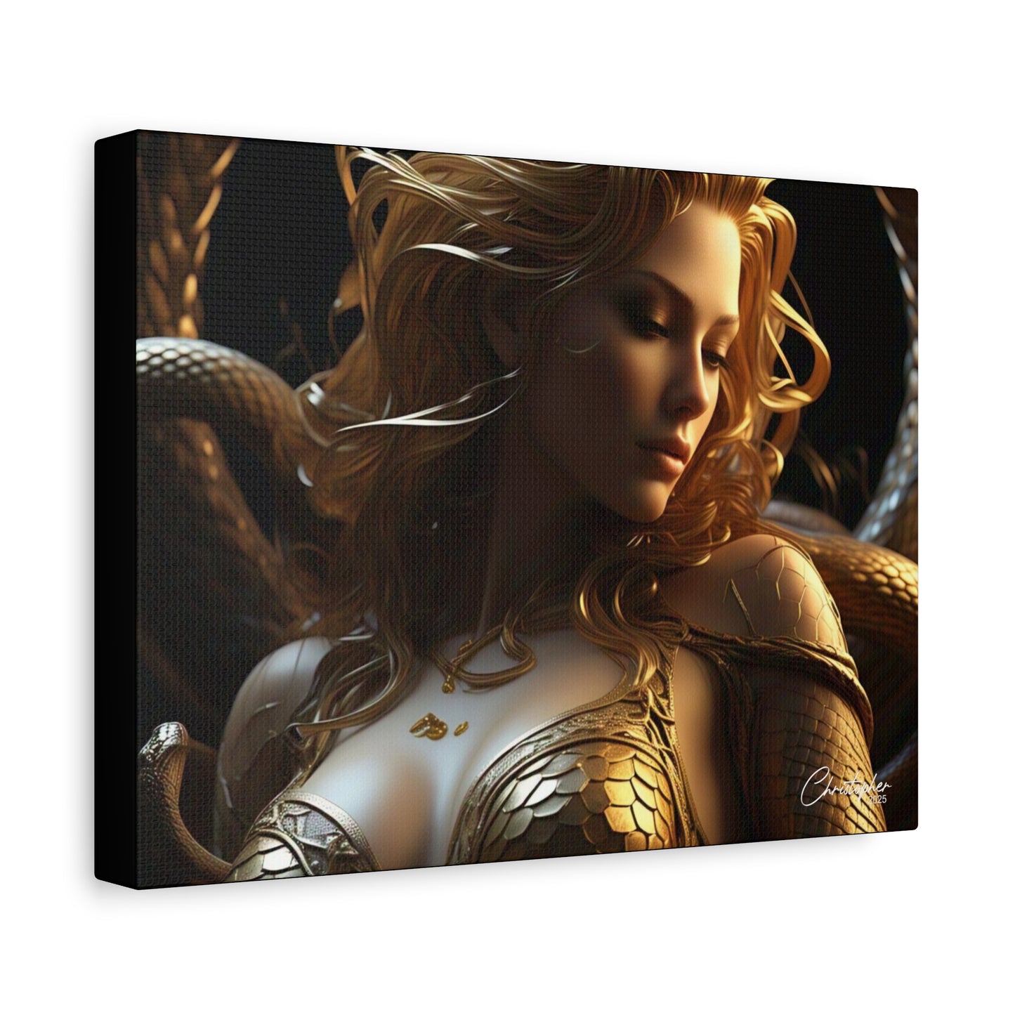 Fantasy Art Canvas Print - Serpent Goddess Home Decor