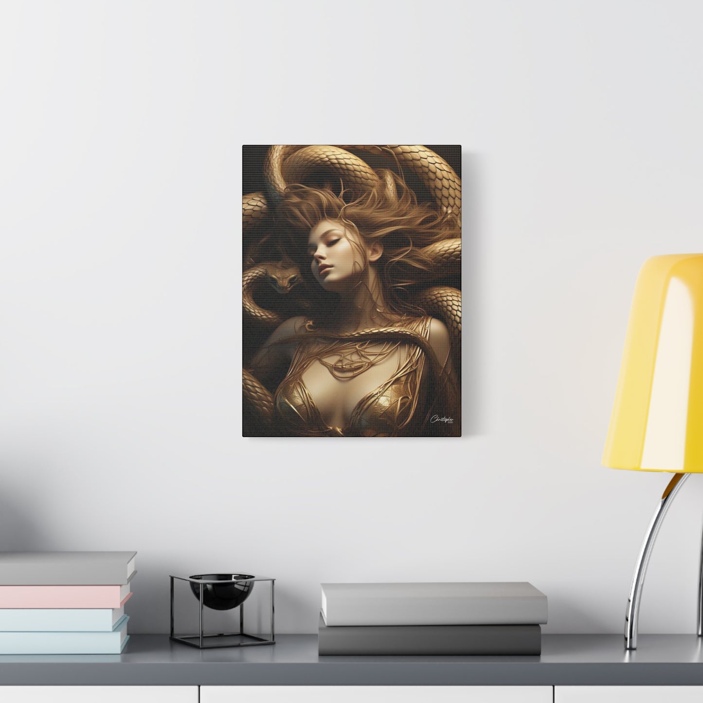 Goddess of Serpents Canvas Art - Stretched Matte Wall Decor