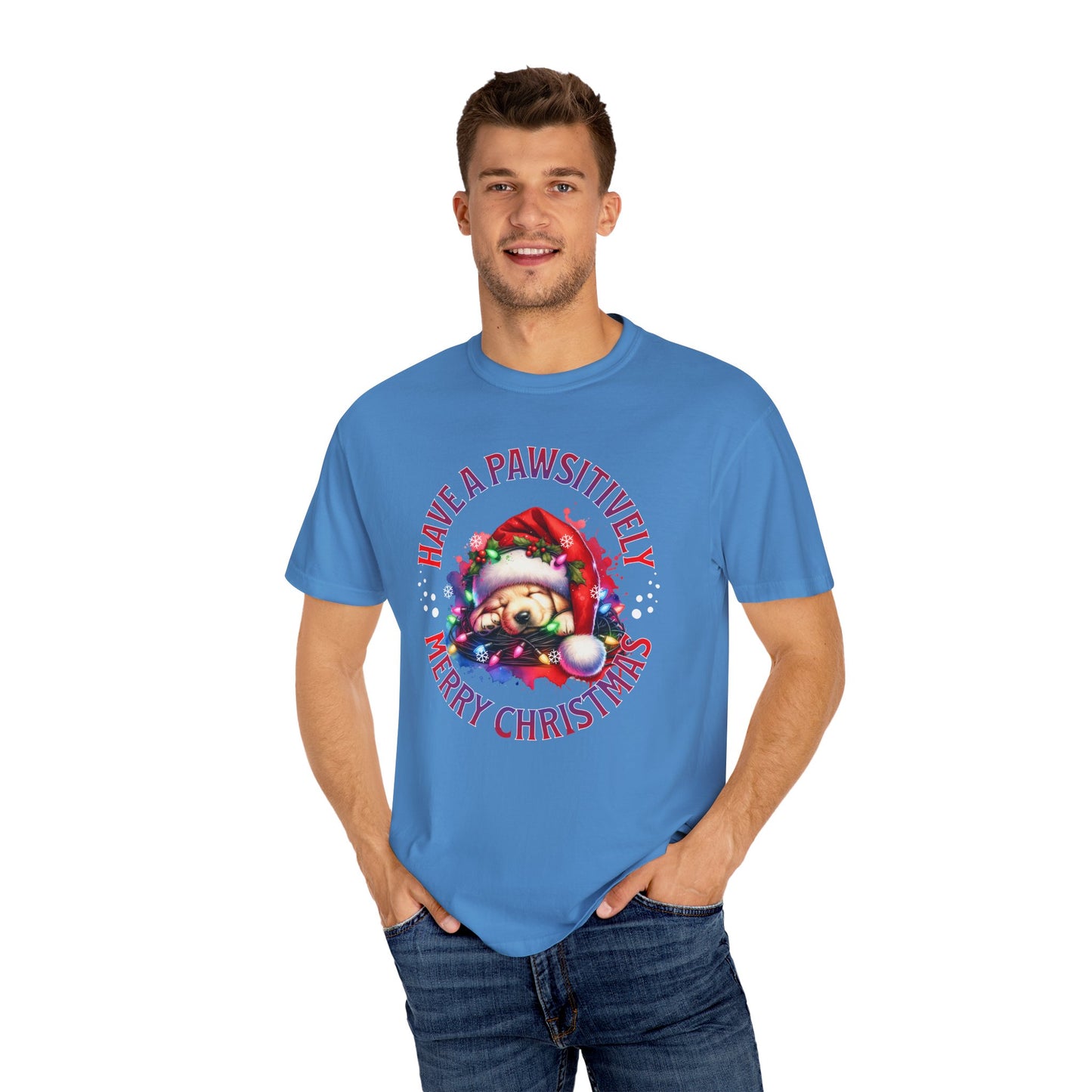 Christmas Puppy T-Shirt — "Have a Pawsitively Merry Christmas" Holiday Tee