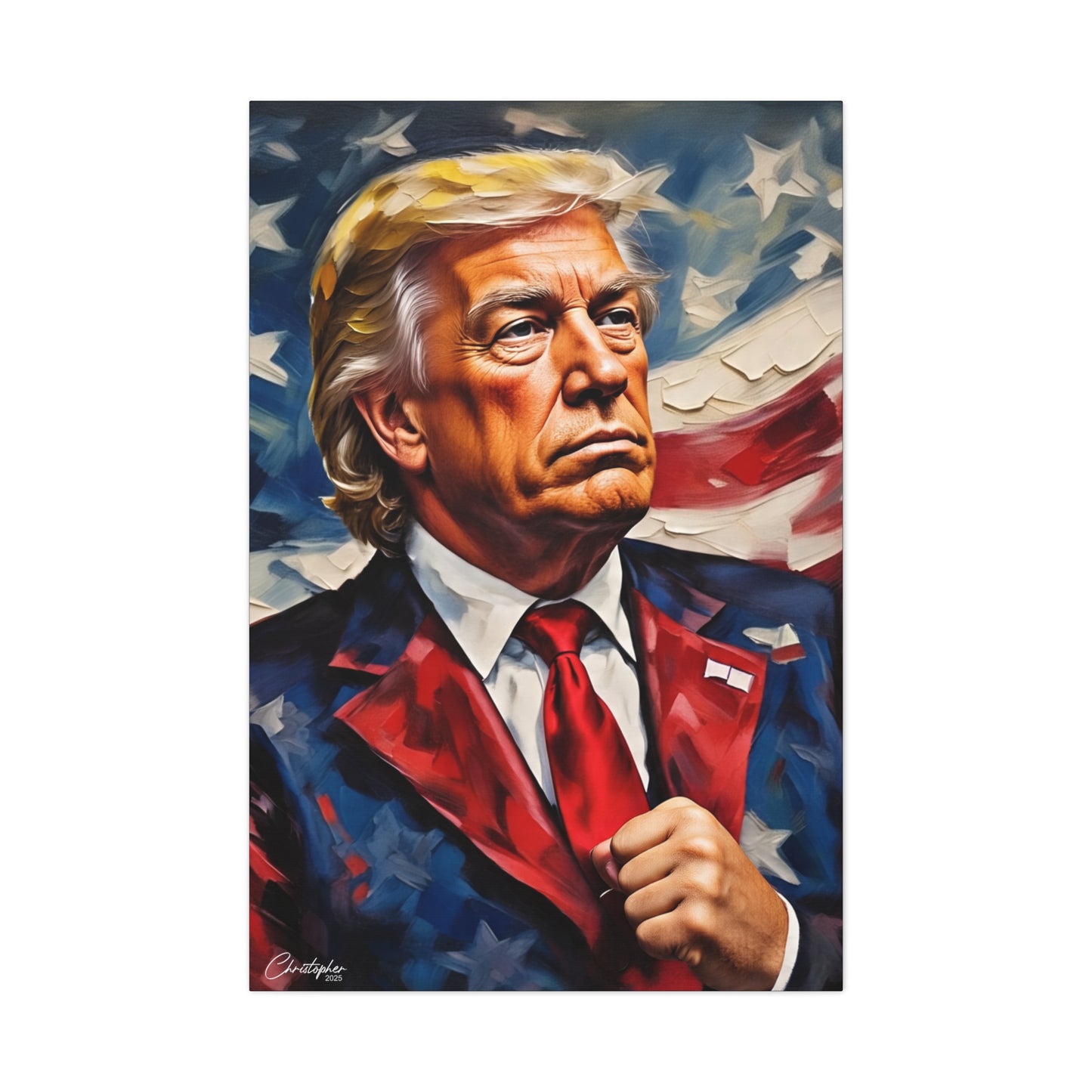 Patriotic Canvas Art, Stretched Wall Decor, Home Office, Gifts for Republicans, Political Enthusiasts, Americana Artwork