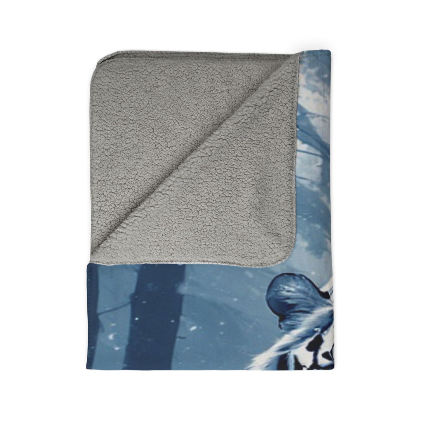 White Tiger Winter Fleece Sherpa Blanket — Cozy Snow Forest Throw