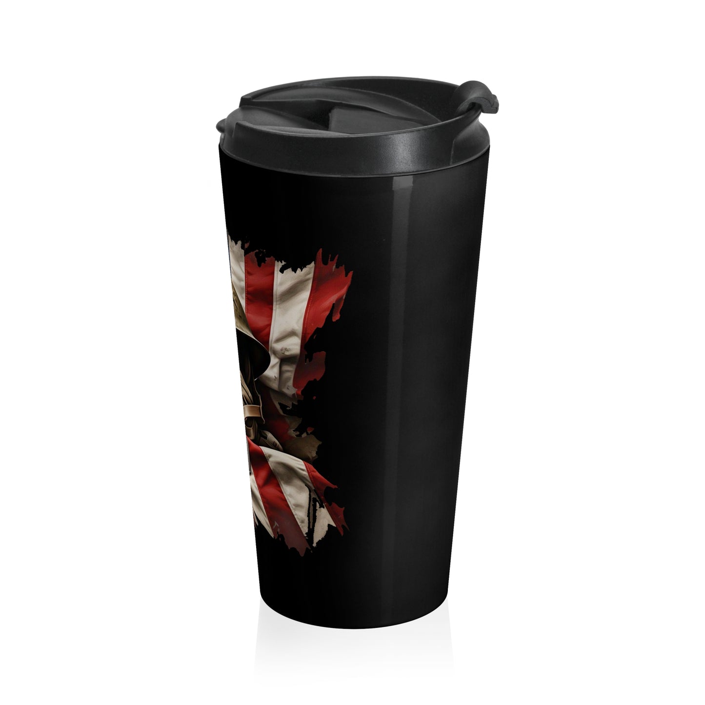 Patriotic Stainless Steel Travel Mug for Veterans, Military Gifts, Coffee Lover's Mug, Independence Day Drinkware, Durable Travel Gear