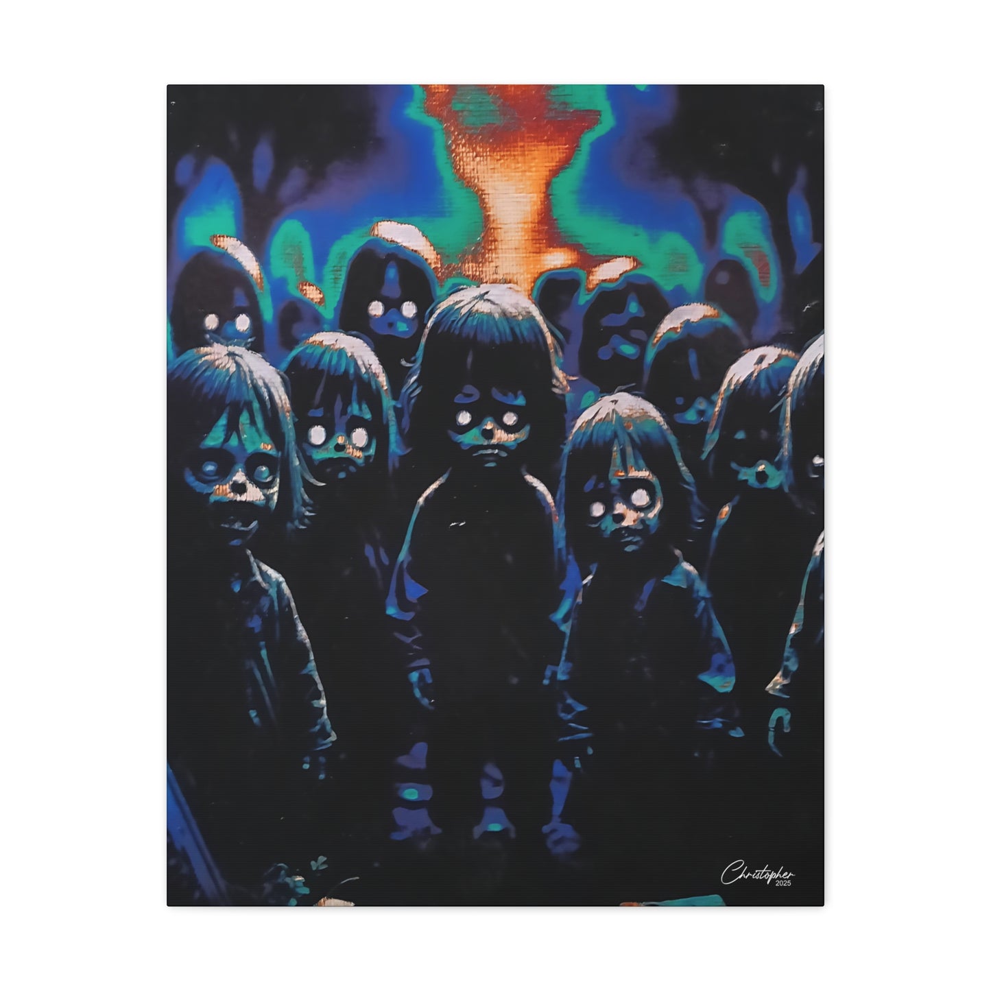 Original Laser Engraved Art, Full Wrapped Edges, Matte Canvas, Stretched, 1.25"