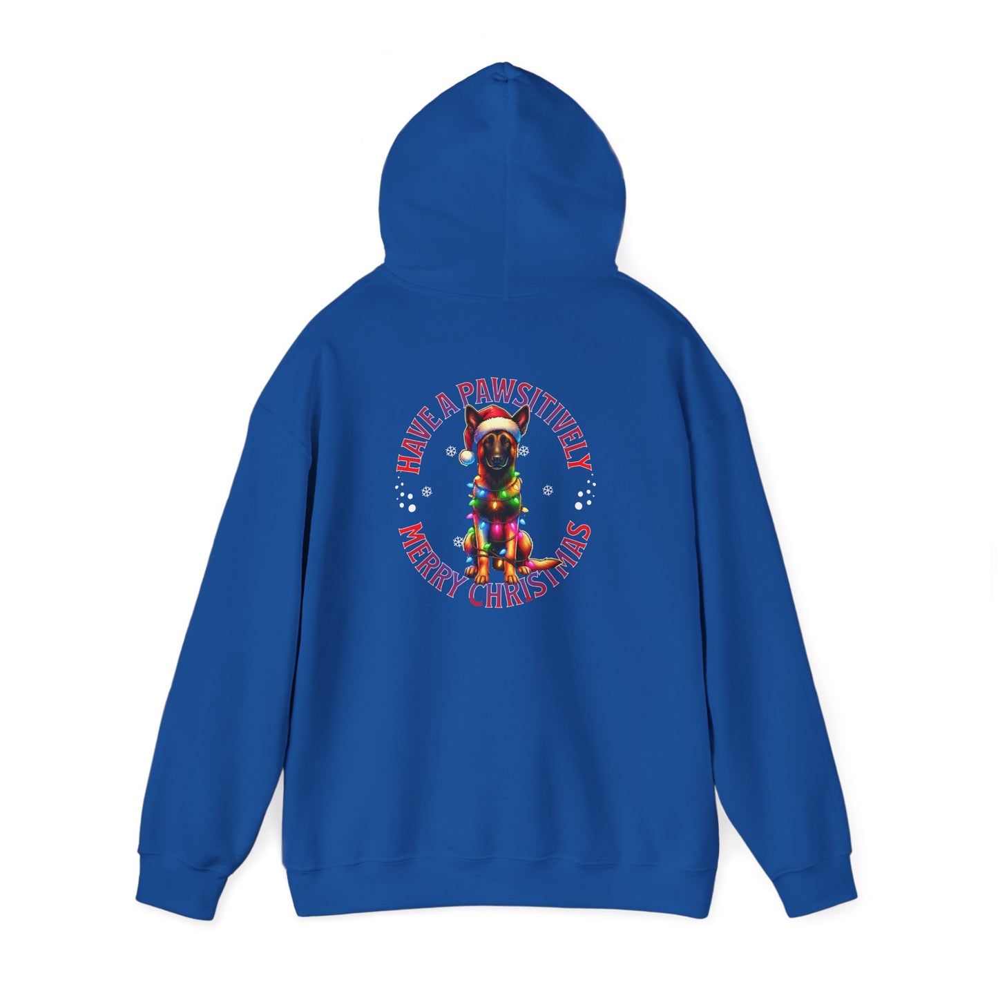 Christmas Pack Belgium Malinois Hoodie — 'Have a Pawsitively Merry Christmas' Holiday Sweatshirt